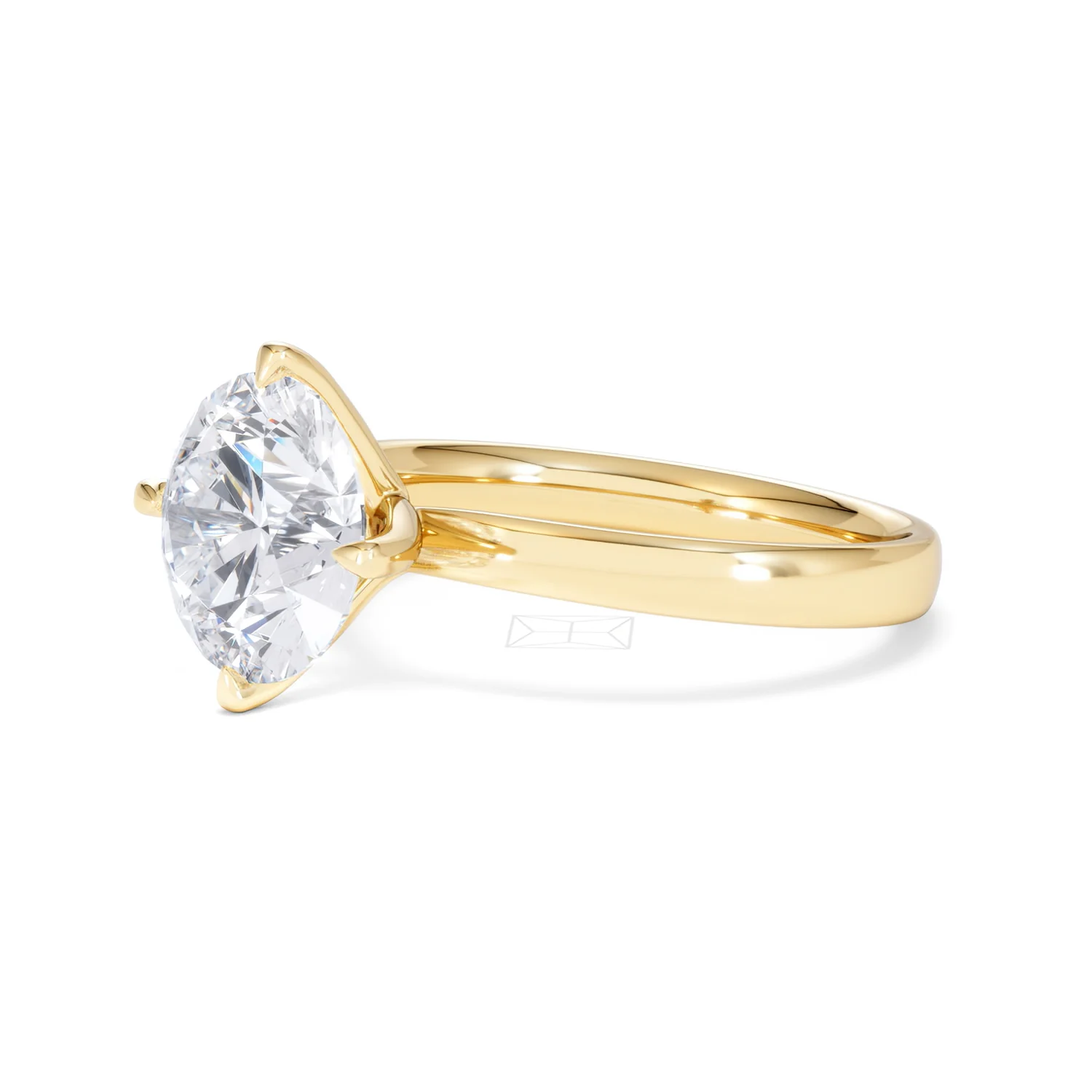 Origin Twist 3.00ct Round Cut Lab Diamond Solitaire Engagement Ring in 18K Yellow Gold - Image 76