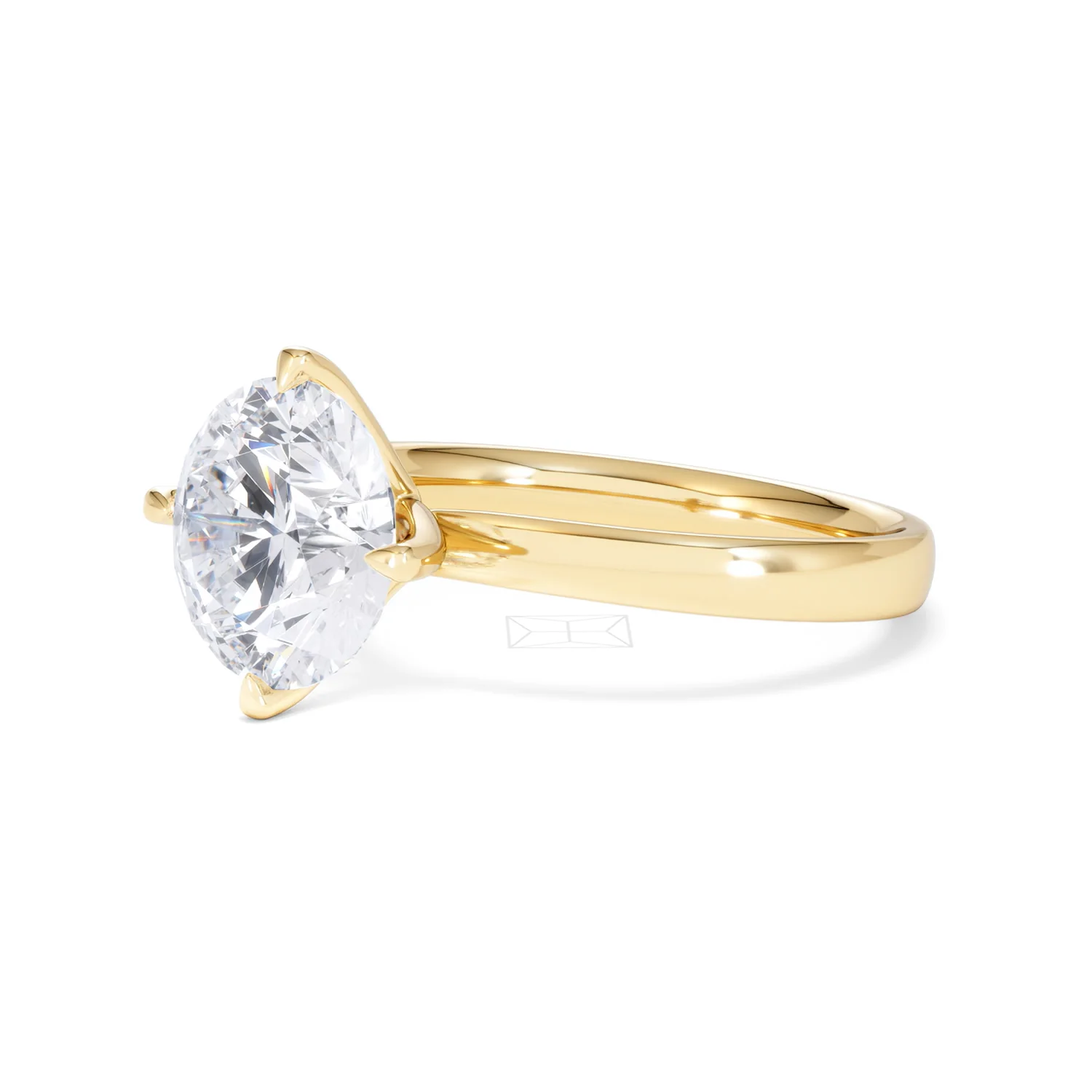 Origin Twist 3.00ct Round Cut Lab Diamond Solitaire Engagement Ring in 18K Yellow Gold - Image 77