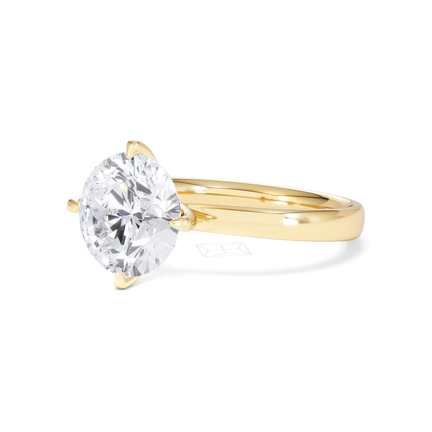 Origin Twist 3.00ct Round Cut Lab Diamond Solitaire Engagement Ring in 18K Yellow Gold - Image 79