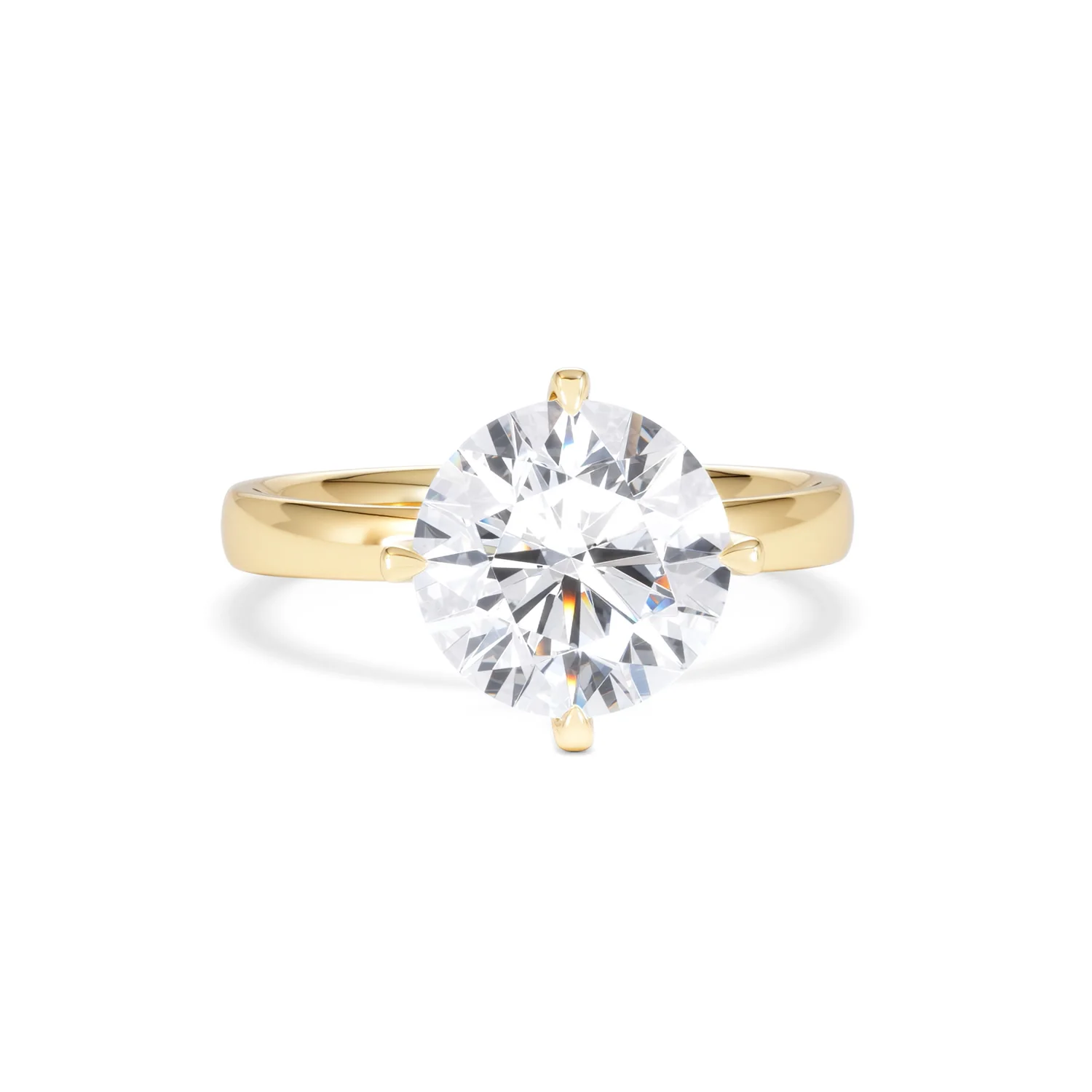 Origin Twist 3.00ct Round Cut Lab Diamond Solitaire Engagement Ring in 18K Yellow Gold - Image 8