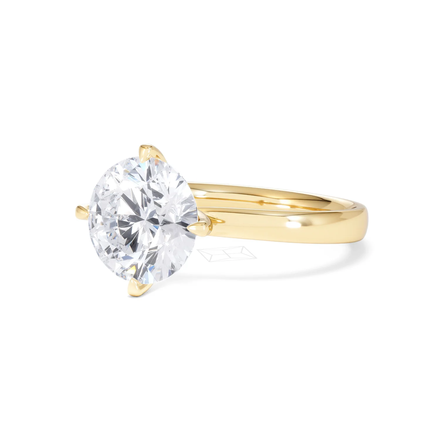Origin Twist 3.00ct Round Cut Lab Diamond Solitaire Engagement Ring in 18K Yellow Gold - Image 80