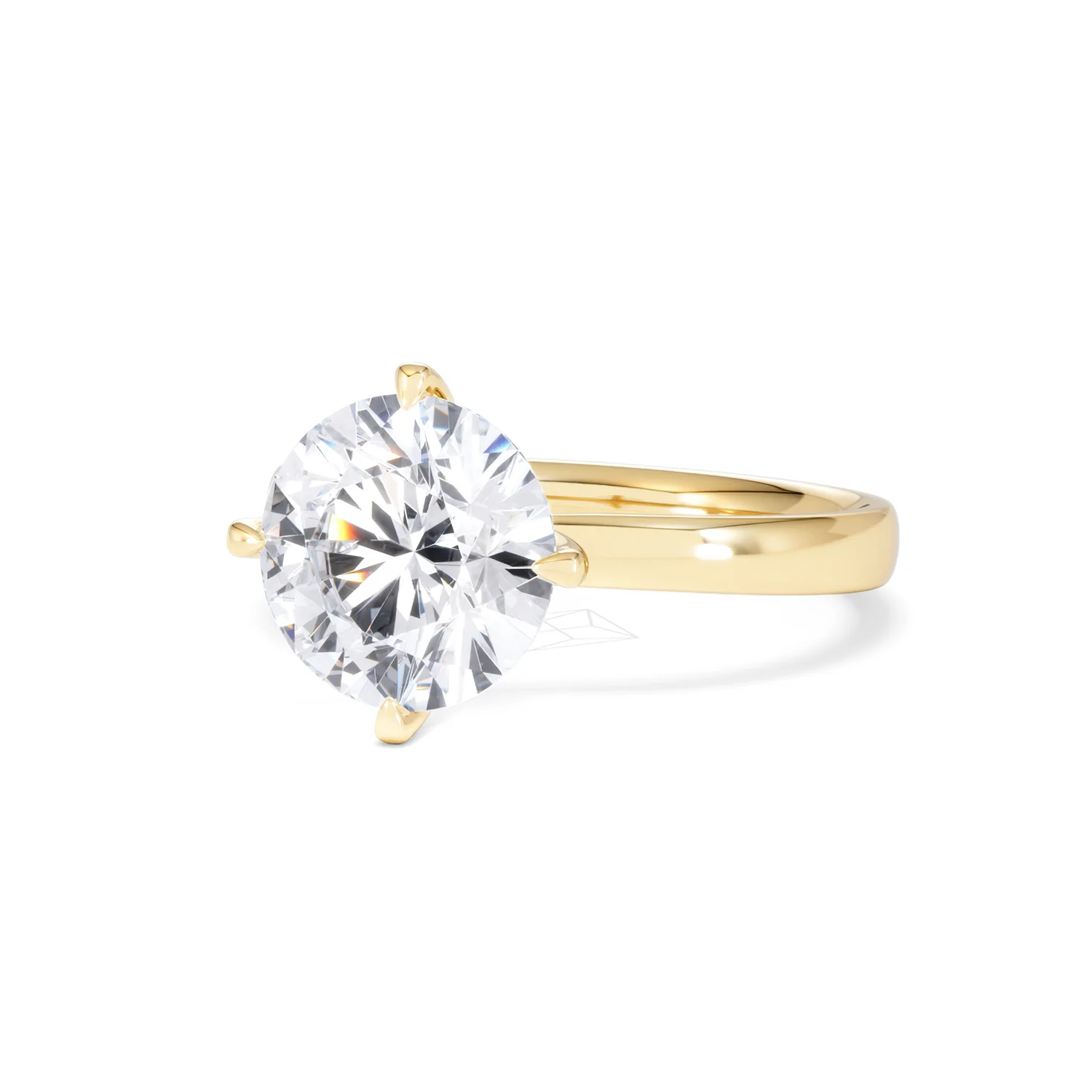 Origin Twist 3.00ct Round Cut Lab Diamond Solitaire Engagement Ring in 18K Yellow Gold - Image 82
