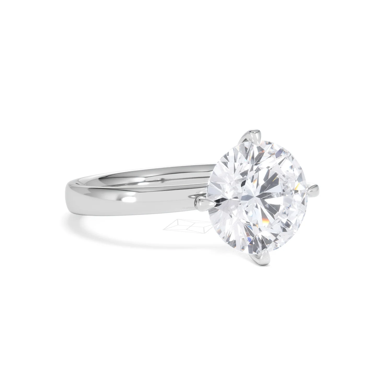 Origin Twist 3.00ct Round Cut Lab Diamond Solitaire Engagement Ring in Platinum - Image 13