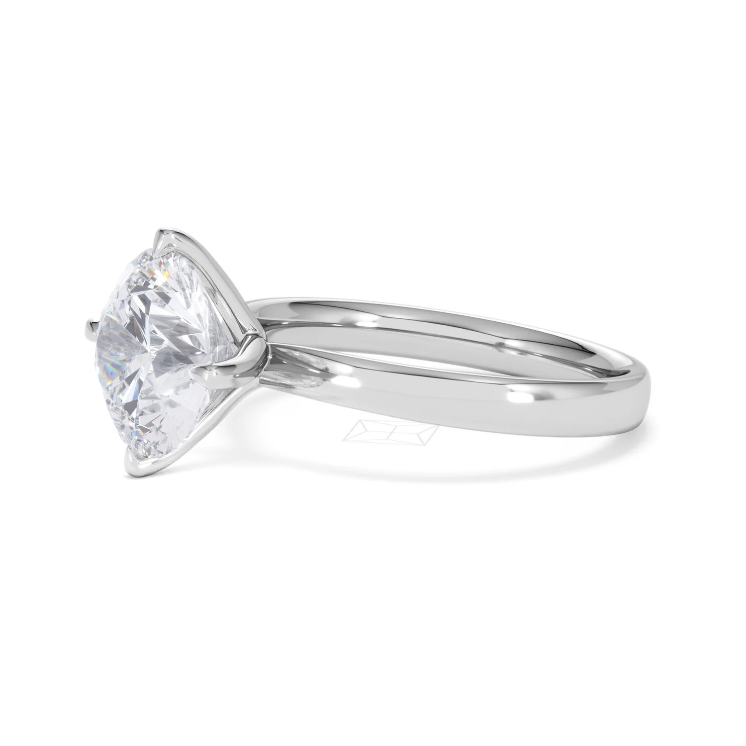 Origin Twist 3.00ct Round Cut Lab Diamond Solitaire Engagement Ring in Platinum - Image 74