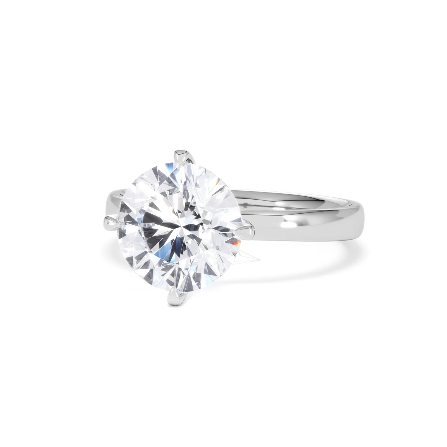 Origin Twist 3.00ct Round Cut Lab Diamond Solitaire Engagement Ring in Platinum - Image 83