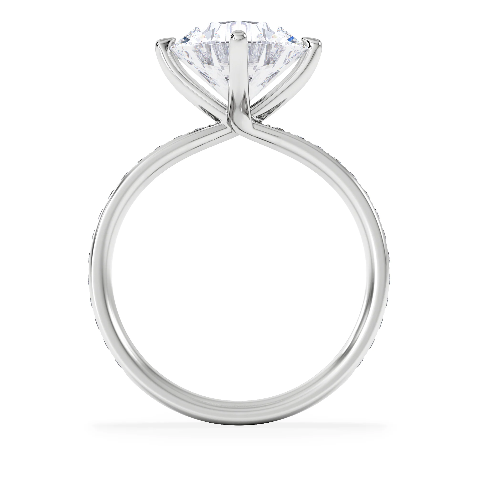 Origin Twist 3.00ct Round Cut Lab Diamond Solitaire Engagement Ring with Side Stones in Platinum - Image 3