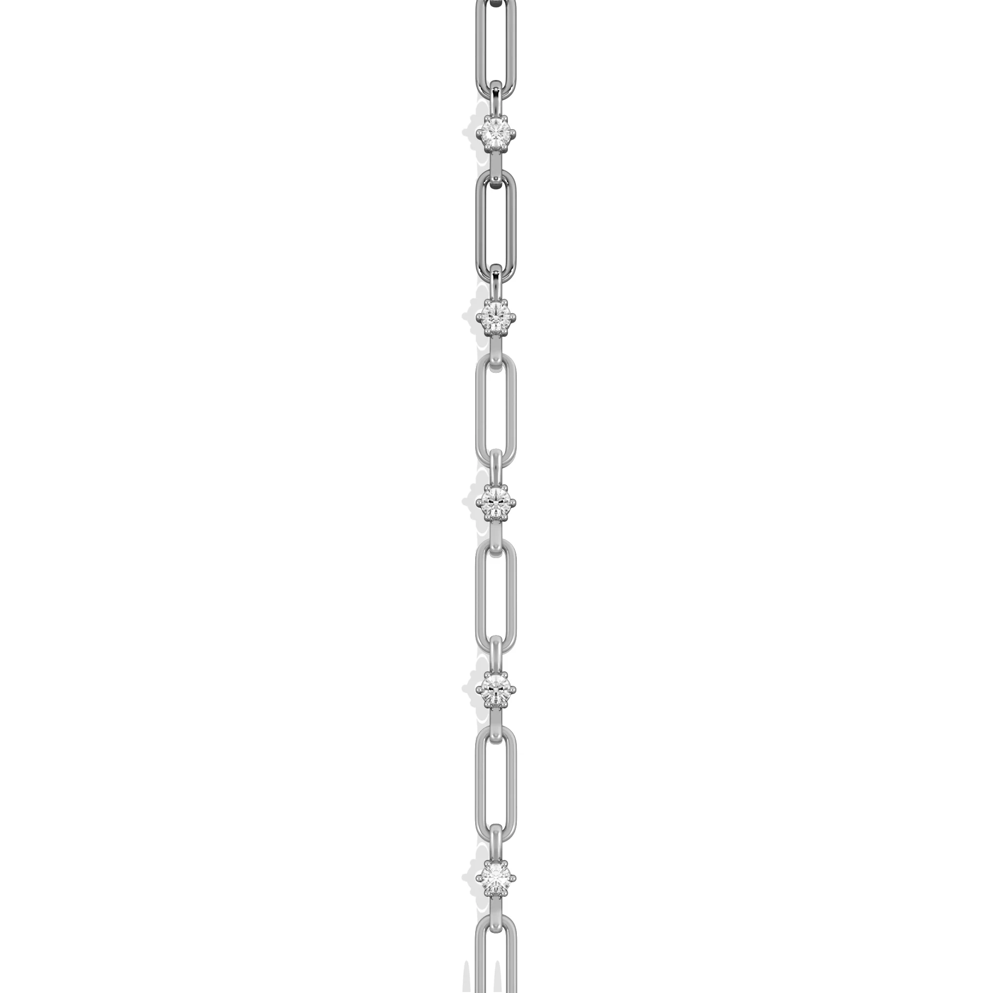 Paperclip 0.36ct Lab Diamond Link Bracelet in 18K White Gold - Image 5
