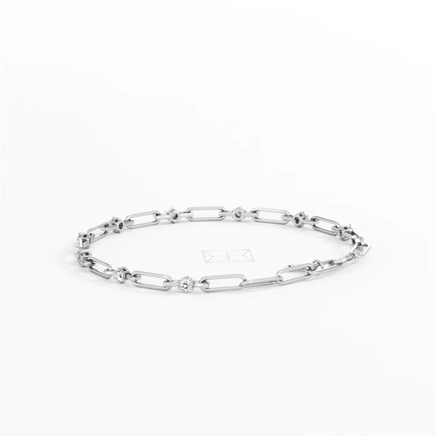 Paperclip 0.36ct Lab Diamond Link Bracelet in 18K White Gold - Image 60