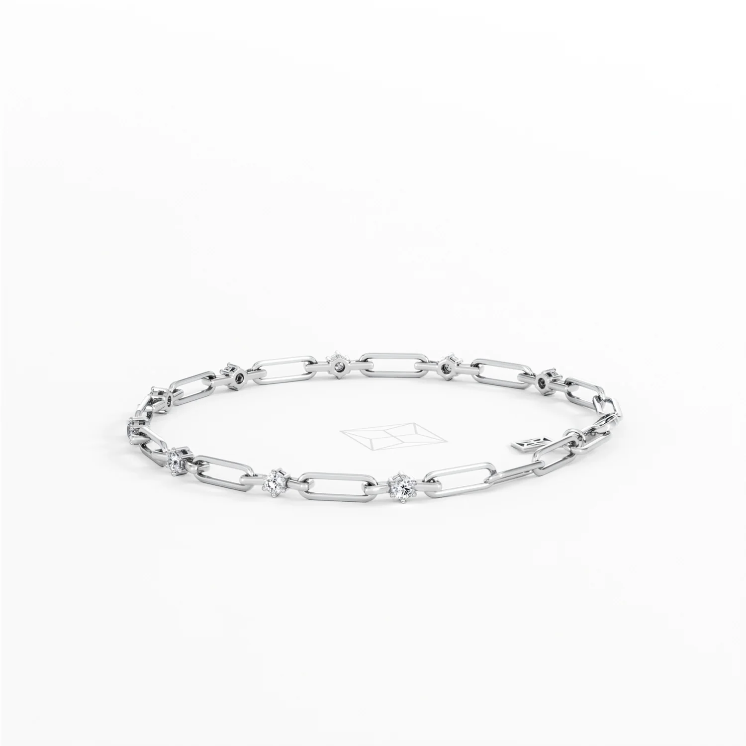 Paperclip 0.36ct Lab Diamond Link Bracelet in 18K White Gold - Image 64