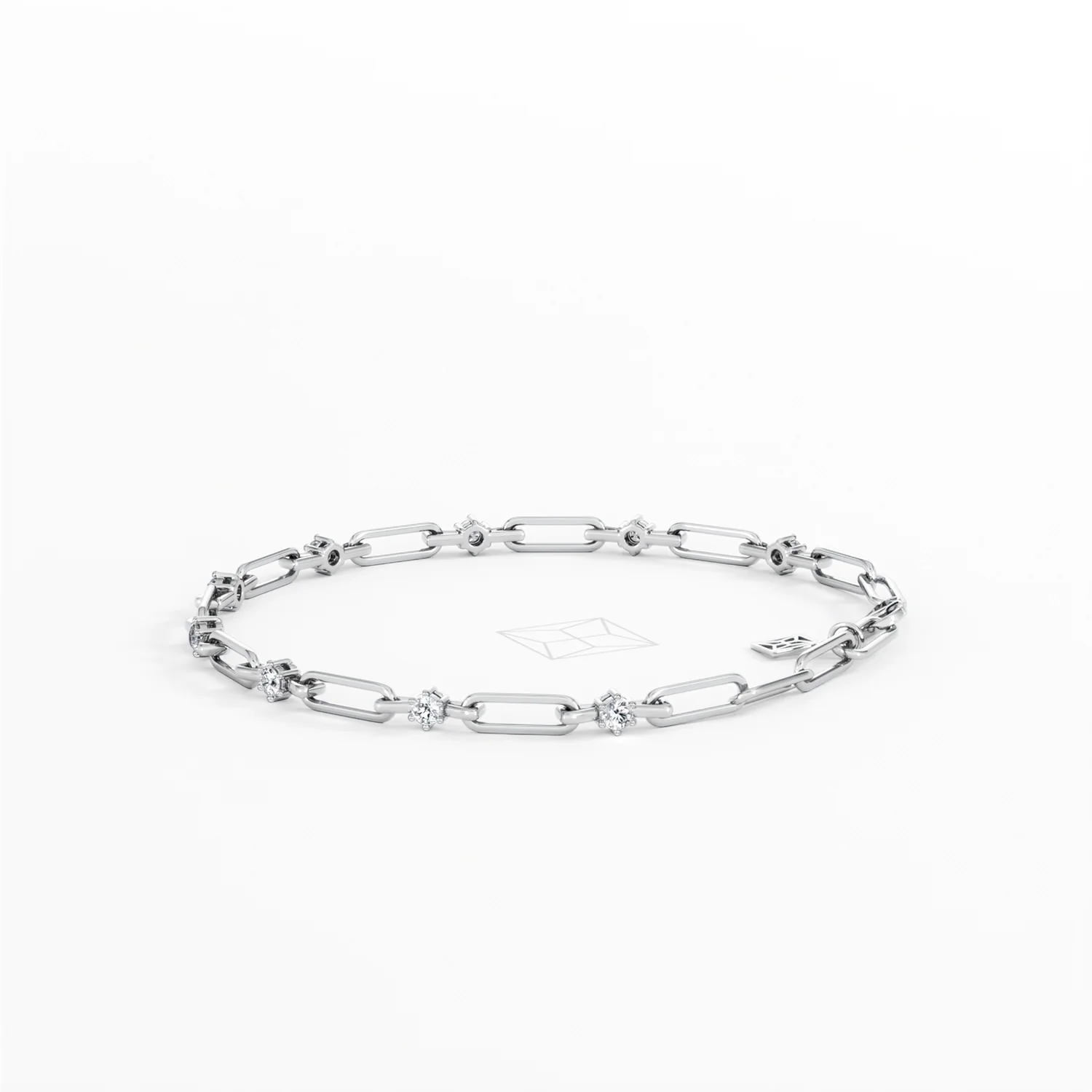 Paperclip 0.36ct Lab Diamond Link Bracelet in 18K White Gold - Image 65