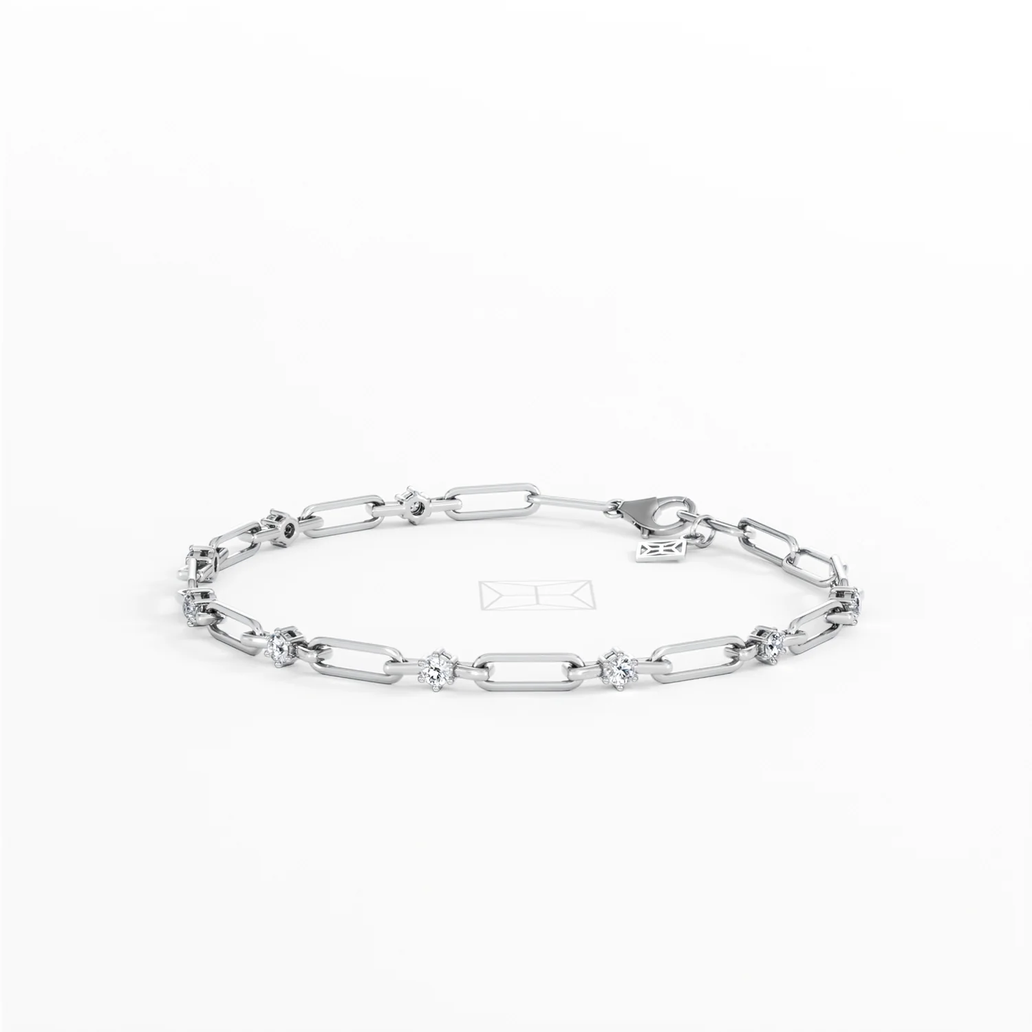 Paperclip 0.36ct Lab Diamond Link Bracelet in 18K White Gold - Image 79