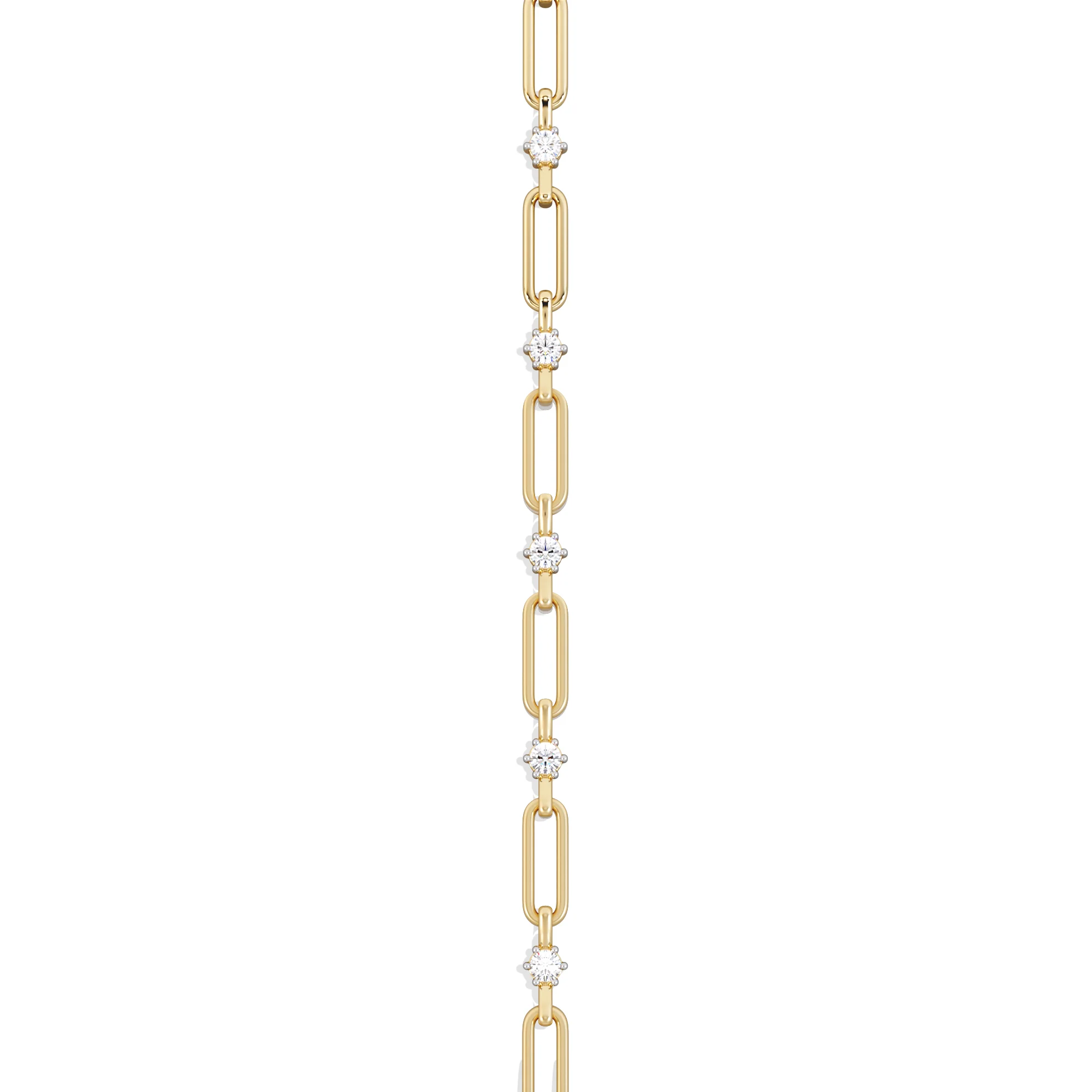 Paperclip 0.36ct Lab Diamond Link Bracelet in 18K Yellow Gold - Image 5