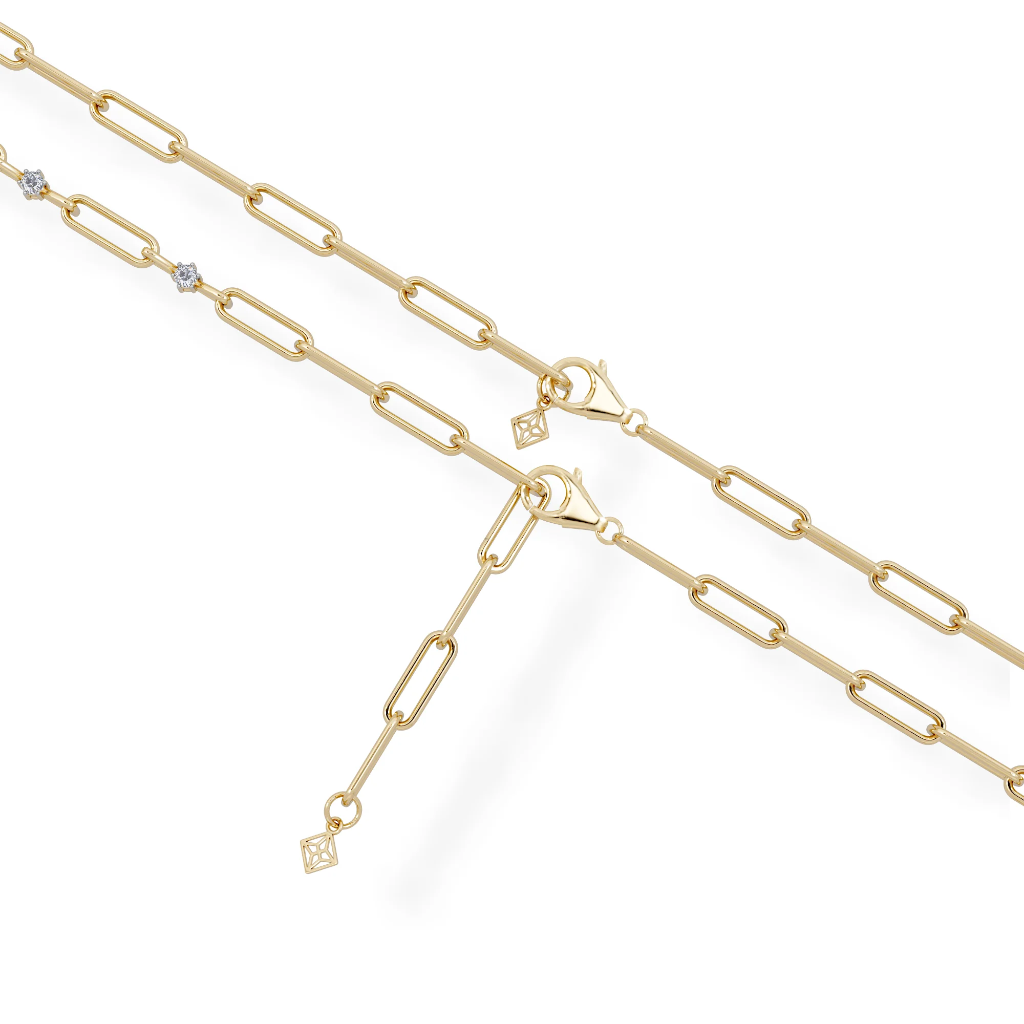 Paperclip 0.36ct Lab Diamond Link Bracelet in 18K Yellow Gold - Image 7