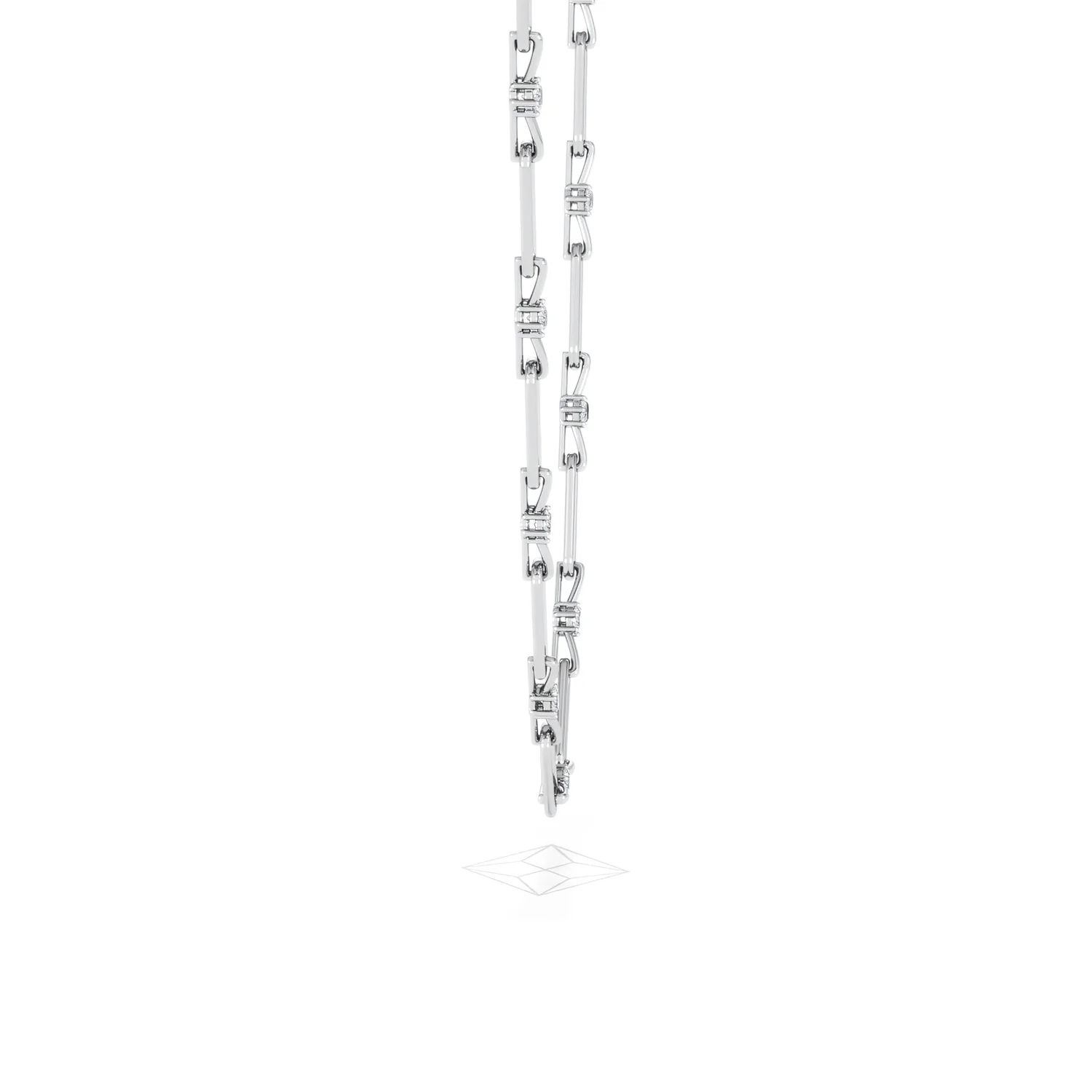Paperclip 0.74ct Lab Diamond Link Necklace in 18K White Gold - Image 28