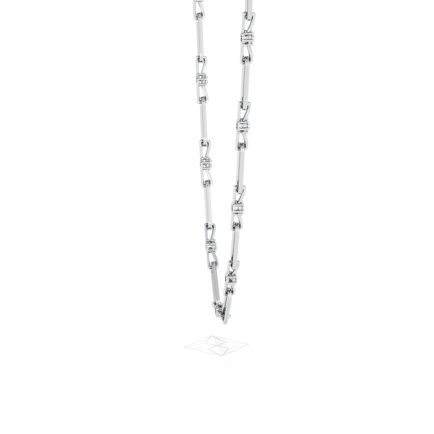 Paperclip 0.74ct Lab Diamond Link Necklace in 18K White Gold - Image 31