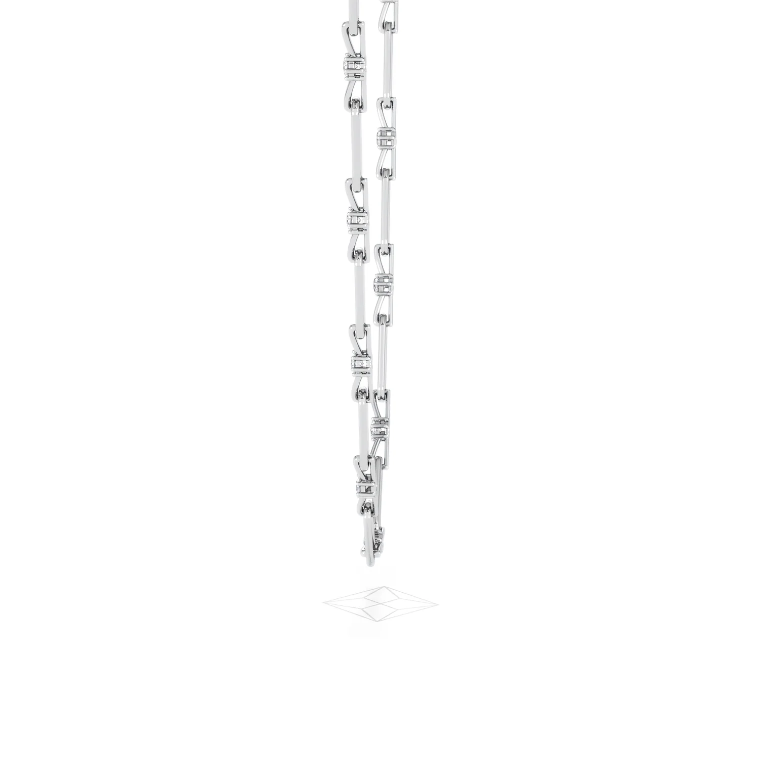 Paperclip 0.74ct Lab Diamond Link Necklace in 18K White Gold - Image 68