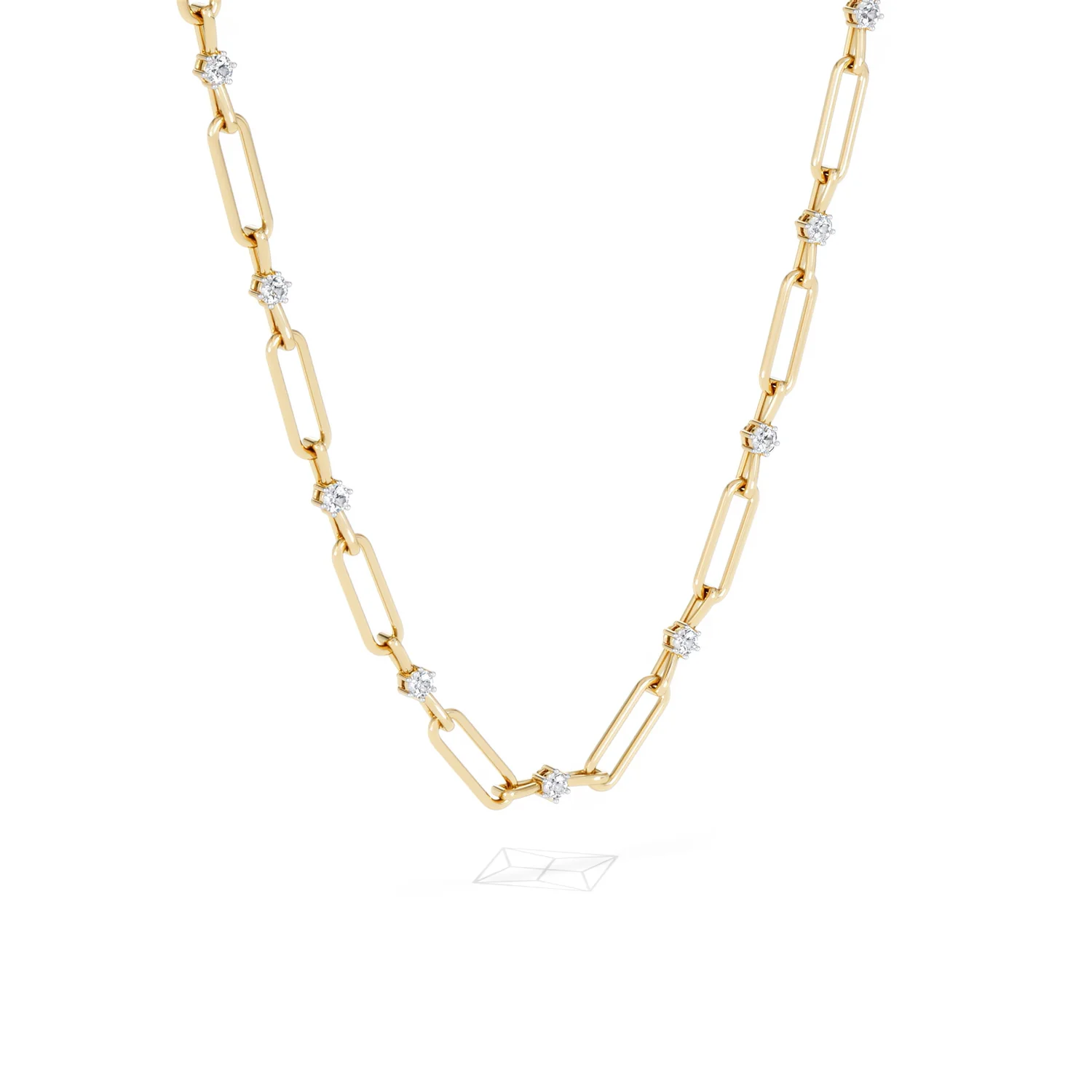 Paperclip 0.74ct Lab Diamond Link Necklace in 18K Yellow Gold - Image 16