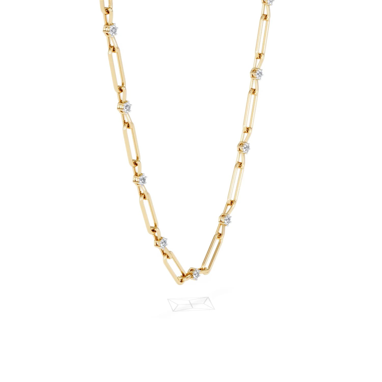 Paperclip 0.74ct Lab Diamond Link Necklace in 18K Yellow Gold - Image 21
