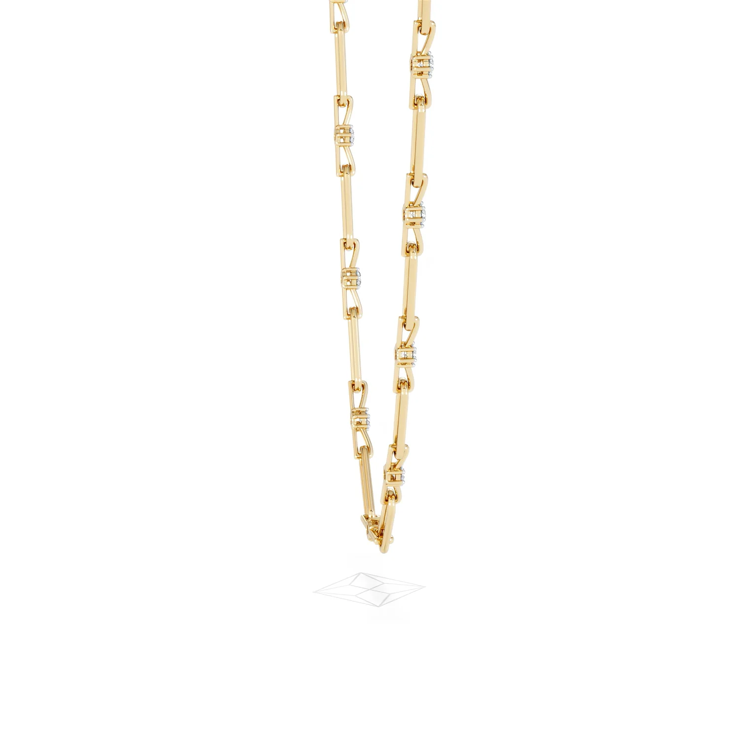 Paperclip 0.74ct Lab Diamond Link Necklace in 18K Yellow Gold - Image 31