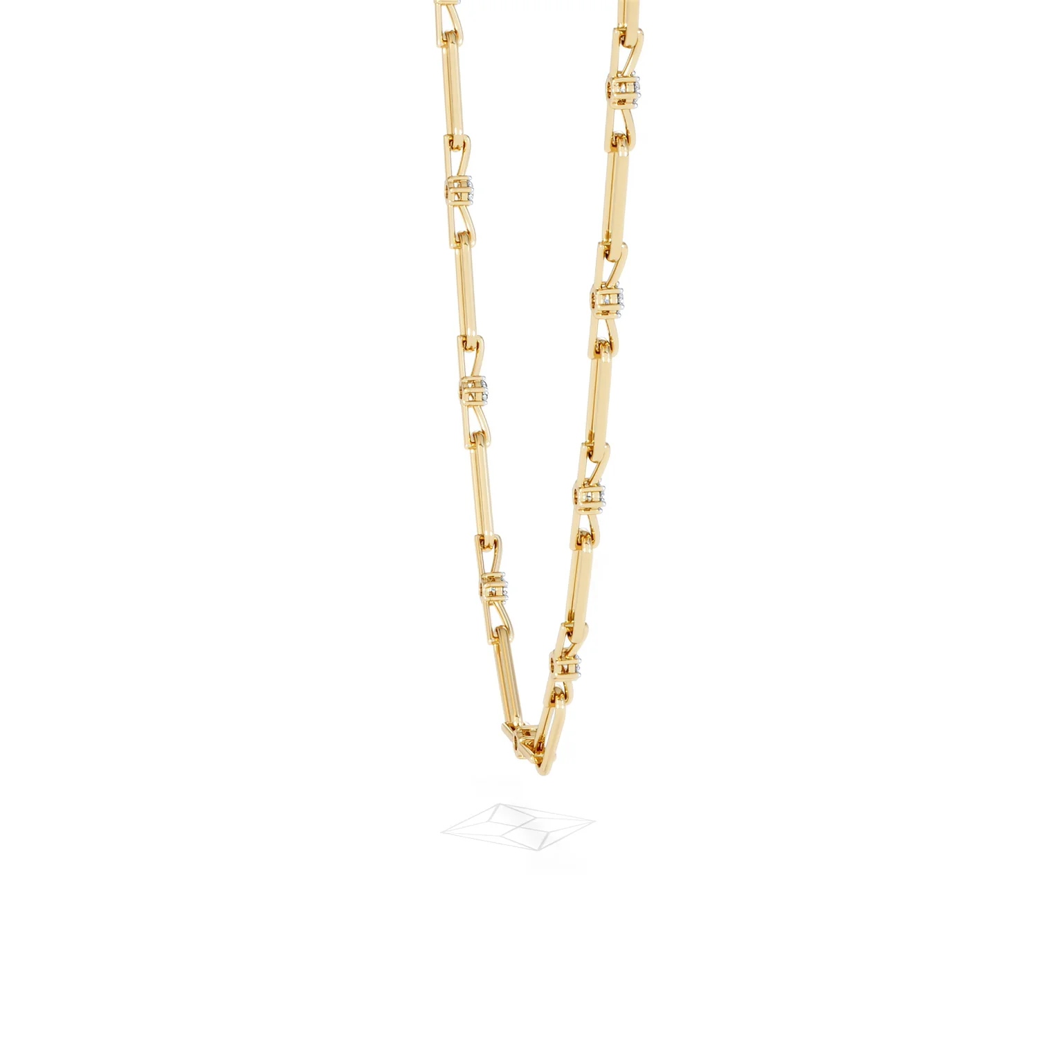 Paperclip 0.74ct Lab Diamond Link Necklace in 18K Yellow Gold - Image 32