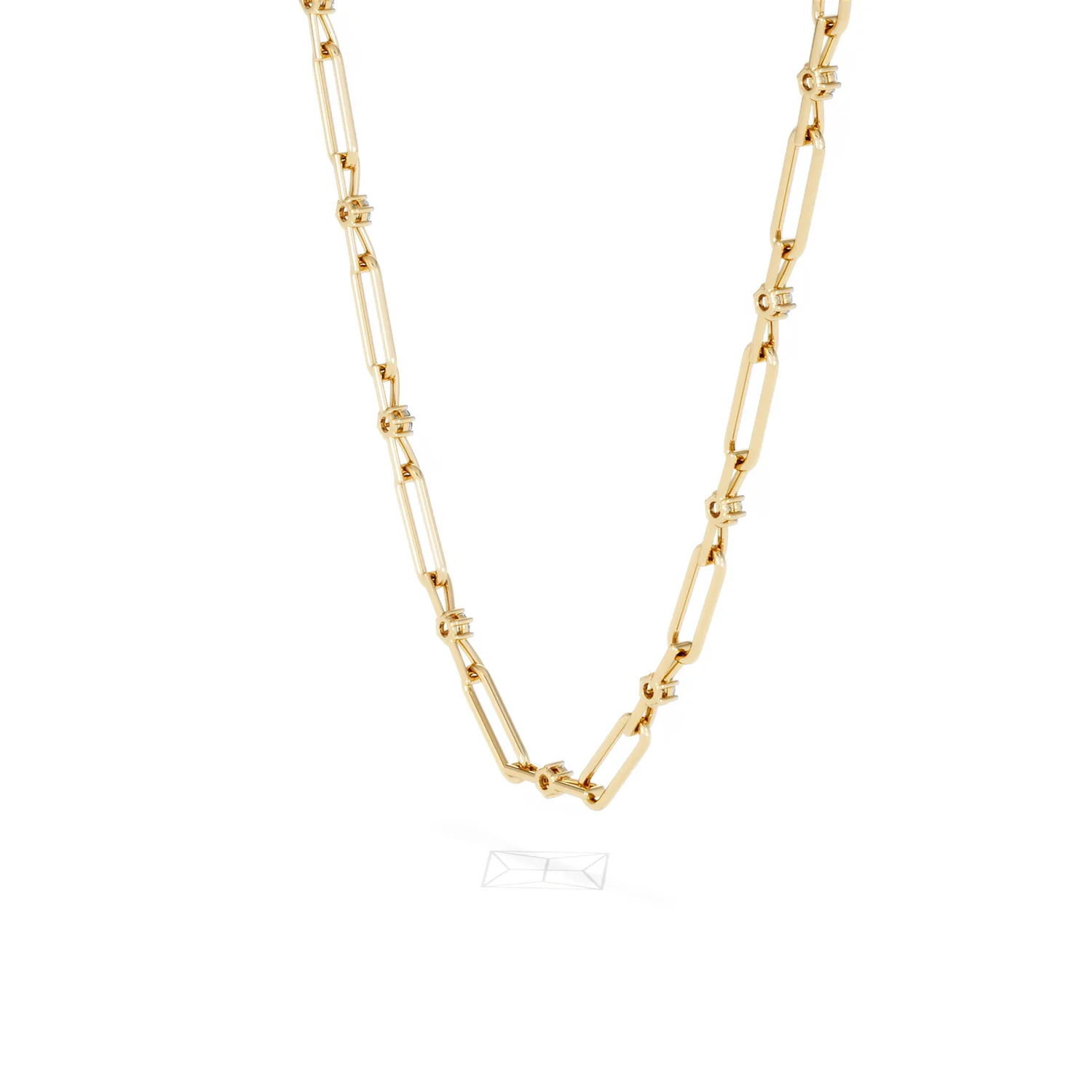 Paperclip 0.74ct Lab Diamond Link Necklace in 18K Yellow Gold - Image 38