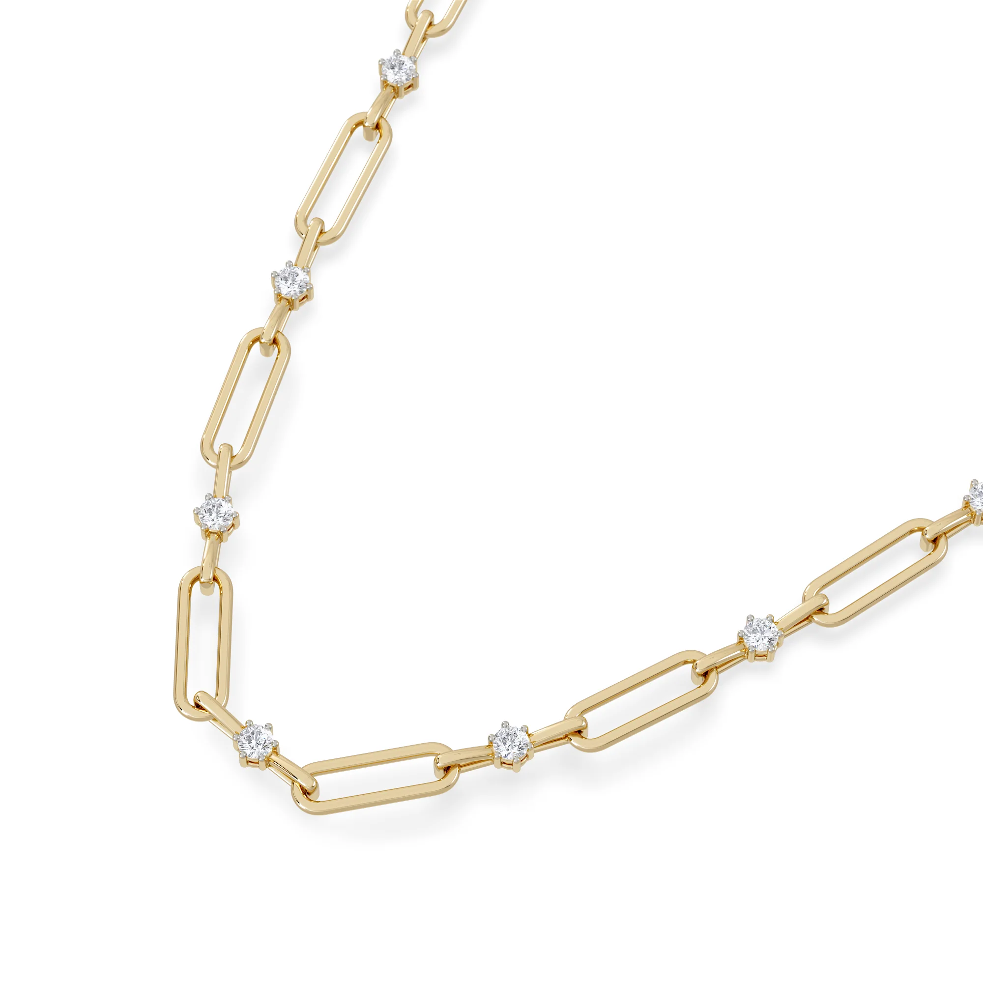 Paperclip 0.74ct Lab Diamond Link Necklace in 18K Yellow Gold - Image 5