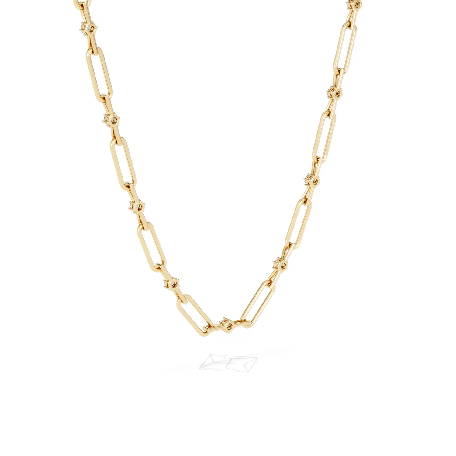 Paperclip 0.74ct Lab Diamond Link Necklace in 18K Yellow Gold - Image 56