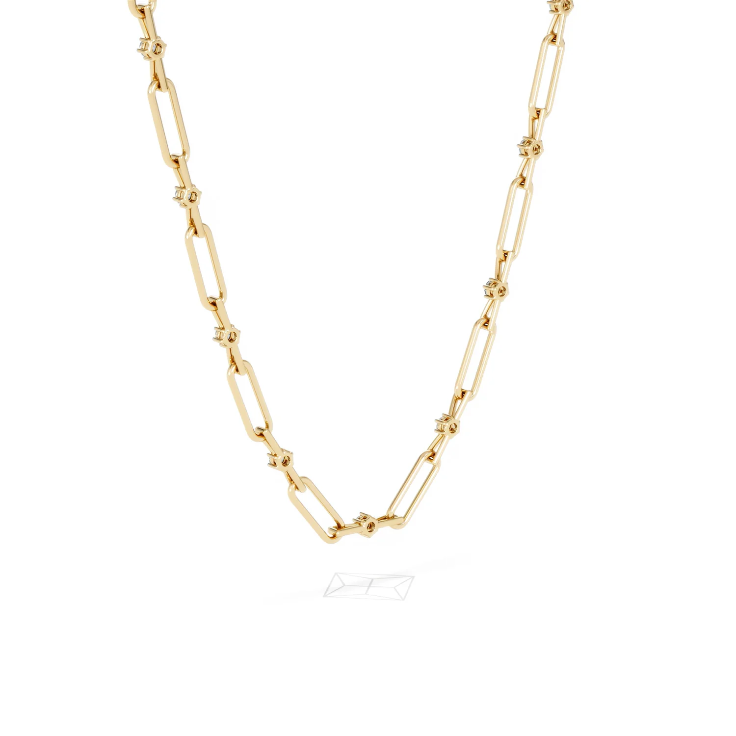 Paperclip 0.74ct Lab Diamond Link Necklace in 18K Yellow Gold - Image 57