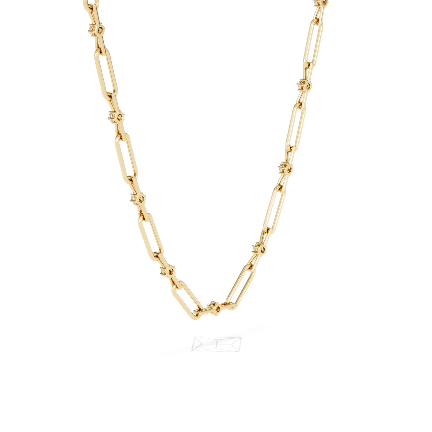 Paperclip 0.74ct Lab Diamond Link Necklace in 18K Yellow Gold - Image 58