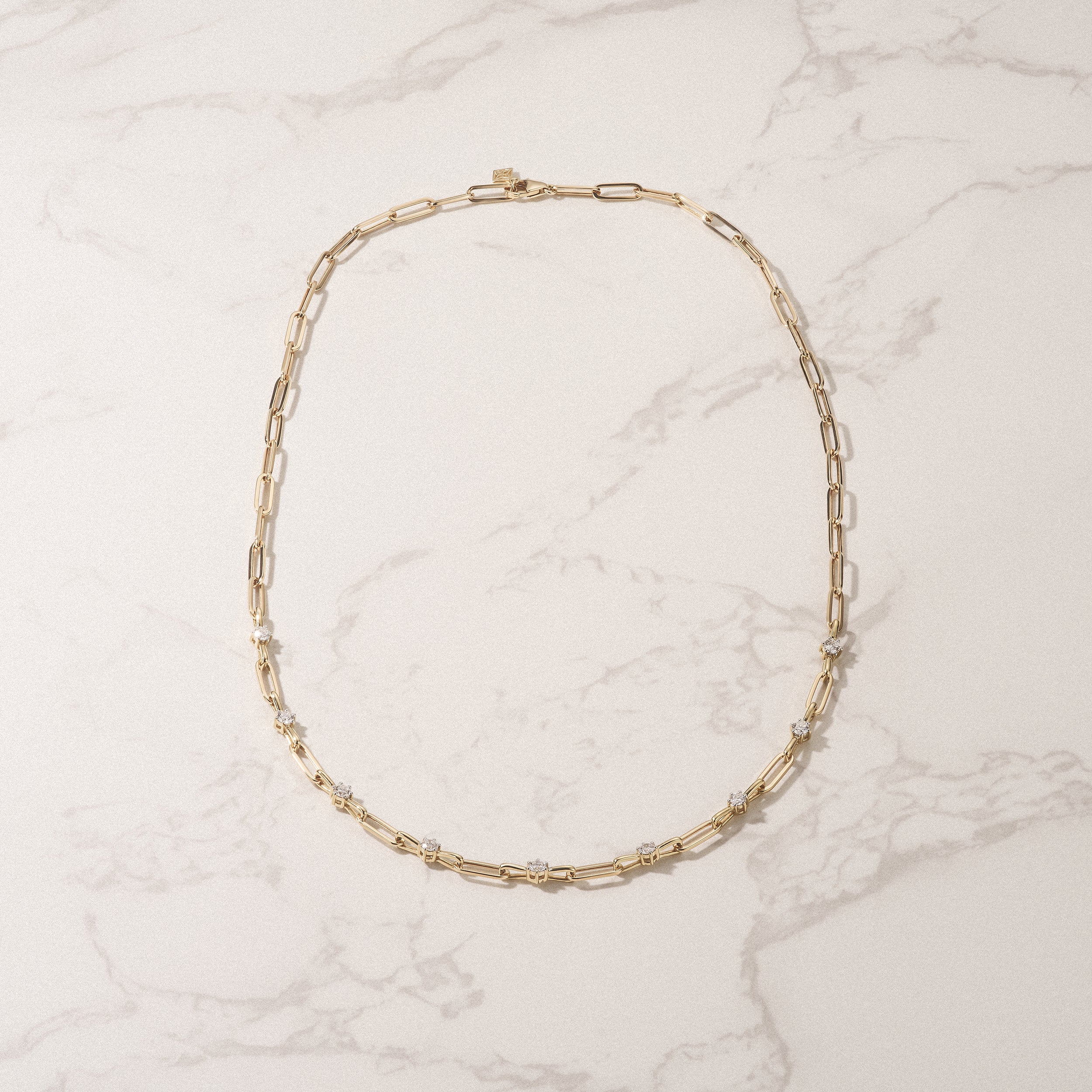 Paperclip 0.74ct Lab Diamond Link Necklace in 18K Yellow Gold - Image 6