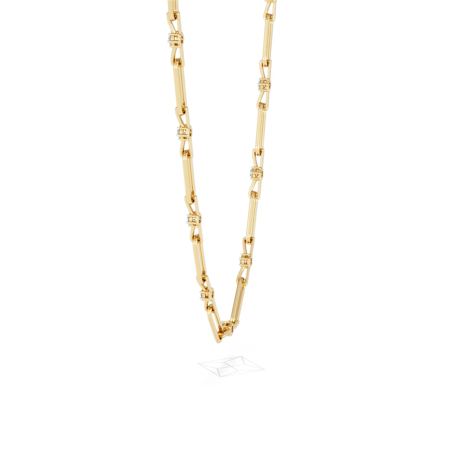 Paperclip 0.74ct Lab Diamond Link Necklace in 18K Yellow Gold - Image 65