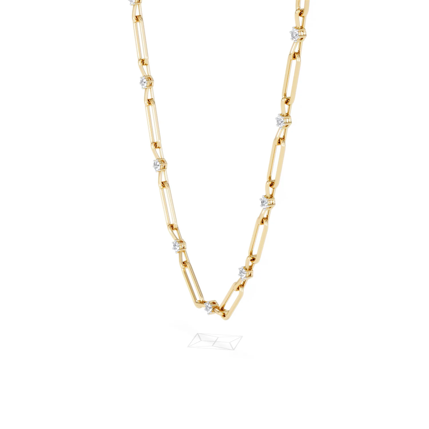 Paperclip 0.74ct Lab Diamond Link Necklace in 18K Yellow Gold - Image 76