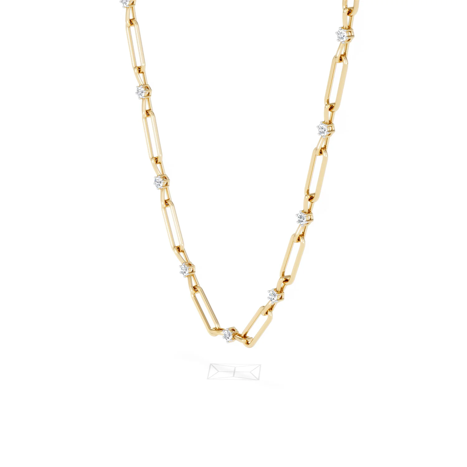 Paperclip 0.74ct Lab Diamond Link Necklace in 18K Yellow Gold - Image 78