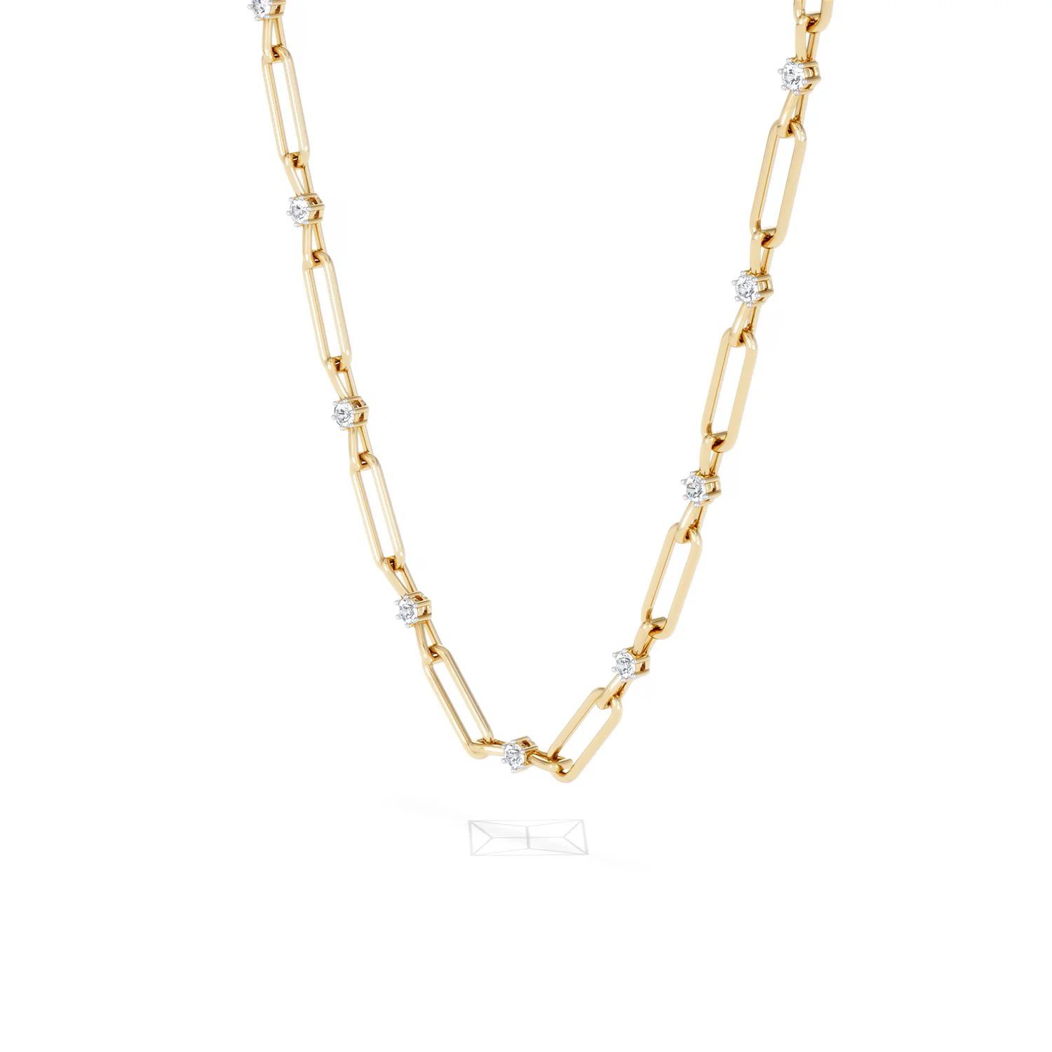 Paperclip 0.74ct Lab Diamond Link Necklace in 18K Yellow Gold - Image 79