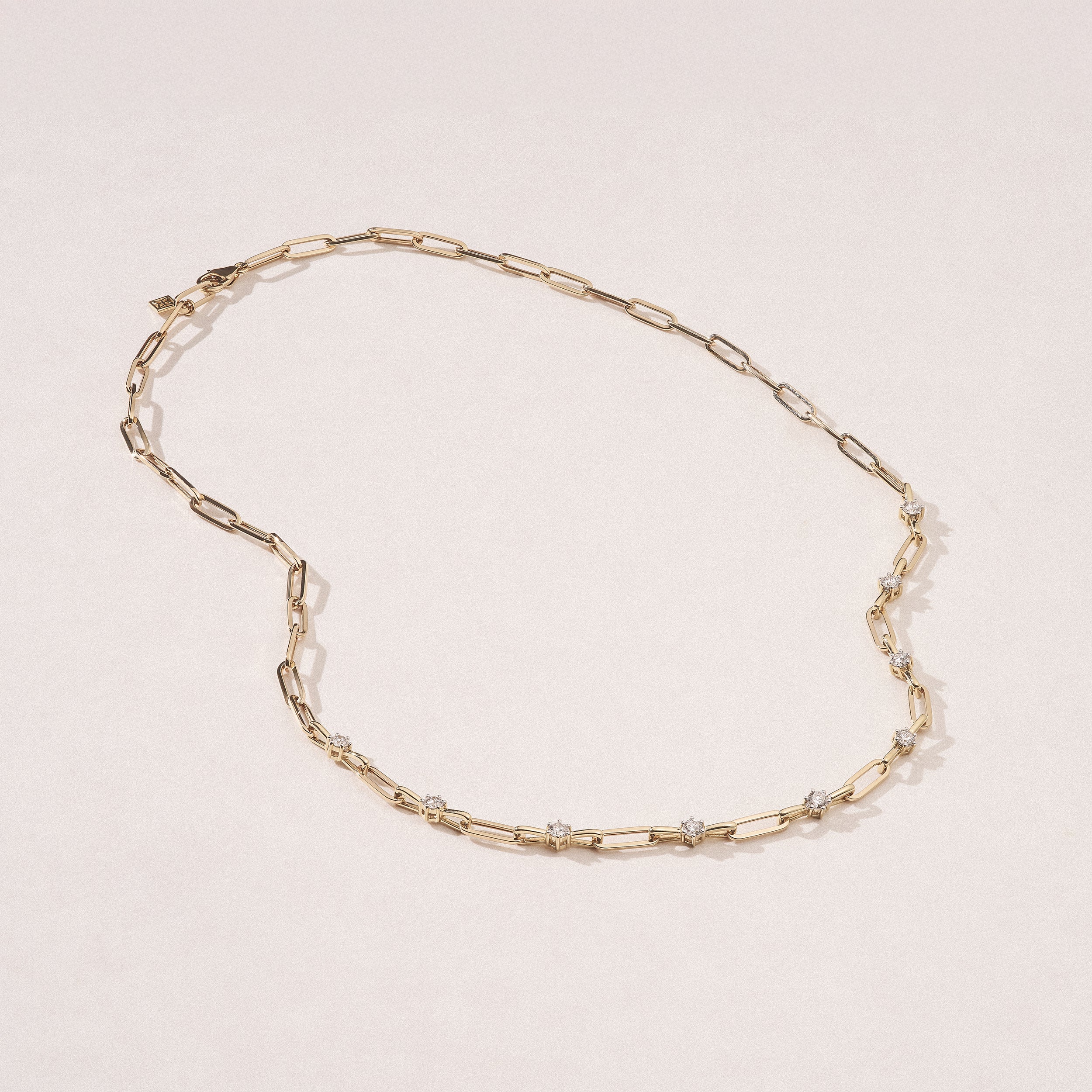 Paperclip 0.74ct Lab Diamond Link Necklace in 18K Yellow Gold - Image 8