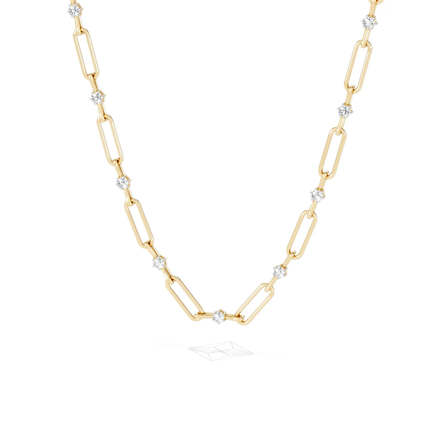 Paperclip 0.74ct Lab Diamond Link Necklace in 18K Yellow Gold - Image 85