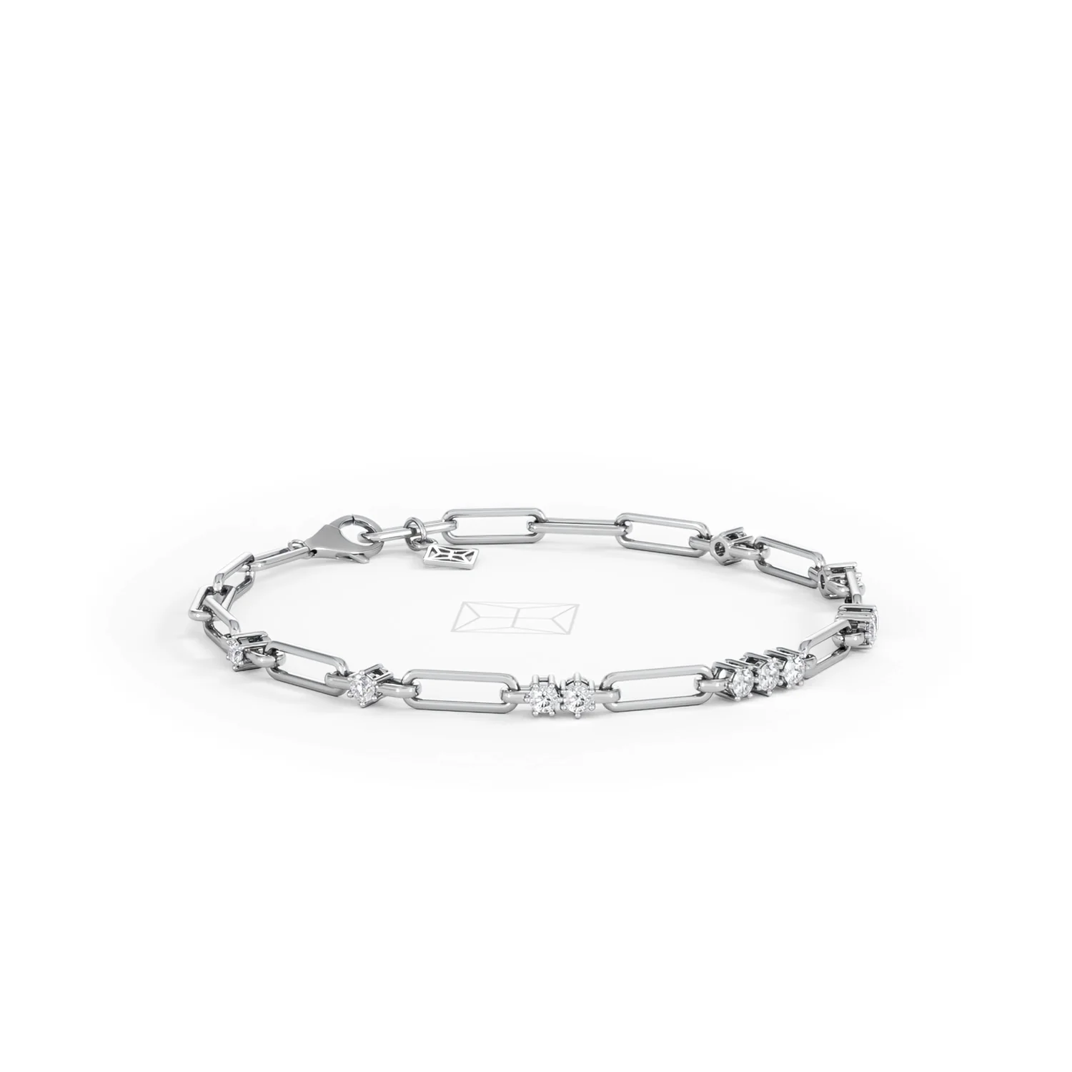 Paperclip 0.75ct Lab Diamond Link Bracelet in 18K White Gold - Image 18