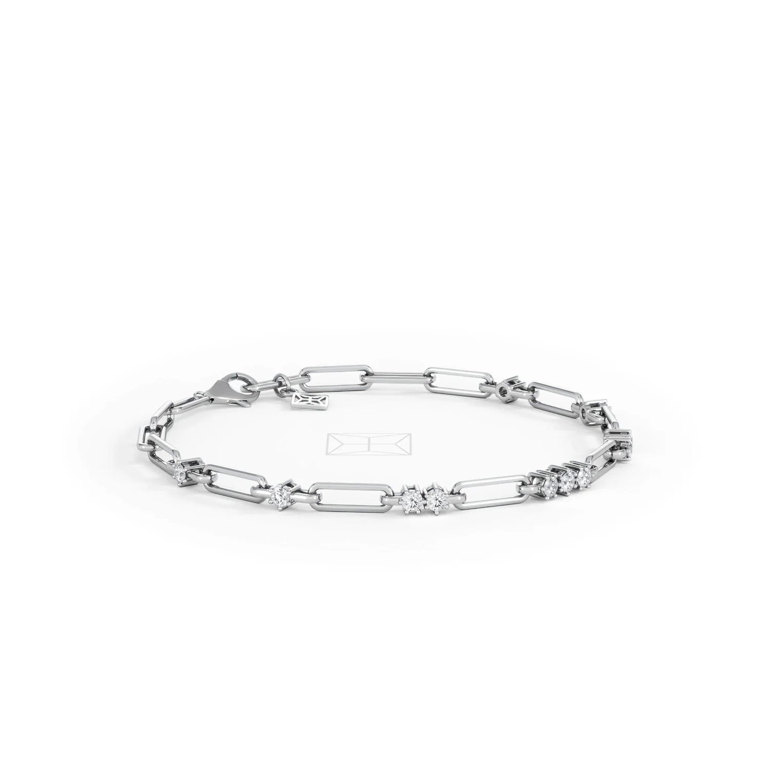 Paperclip 0.75ct Lab Diamond Link Bracelet in 18K White Gold - Image 19