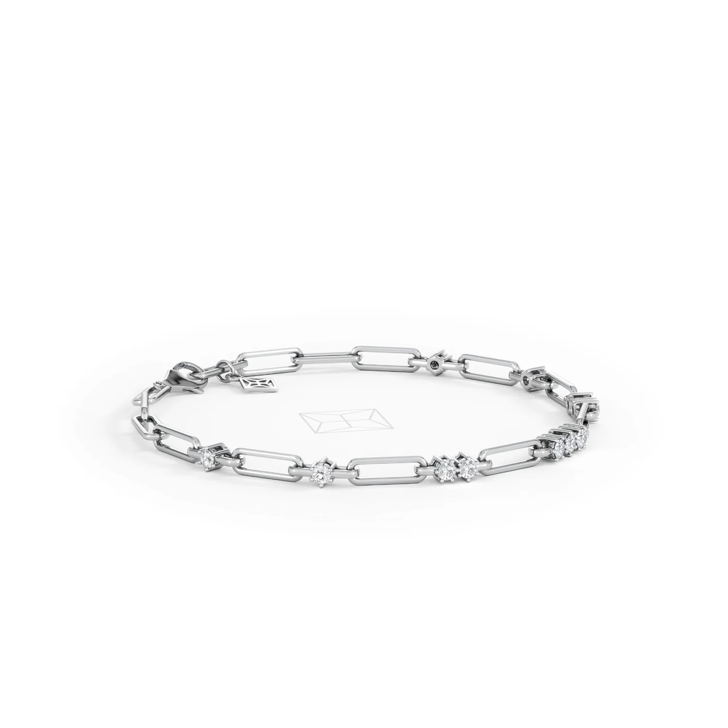 Paperclip 0.75ct Lab Diamond Link Bracelet in 18K White Gold - Image 22