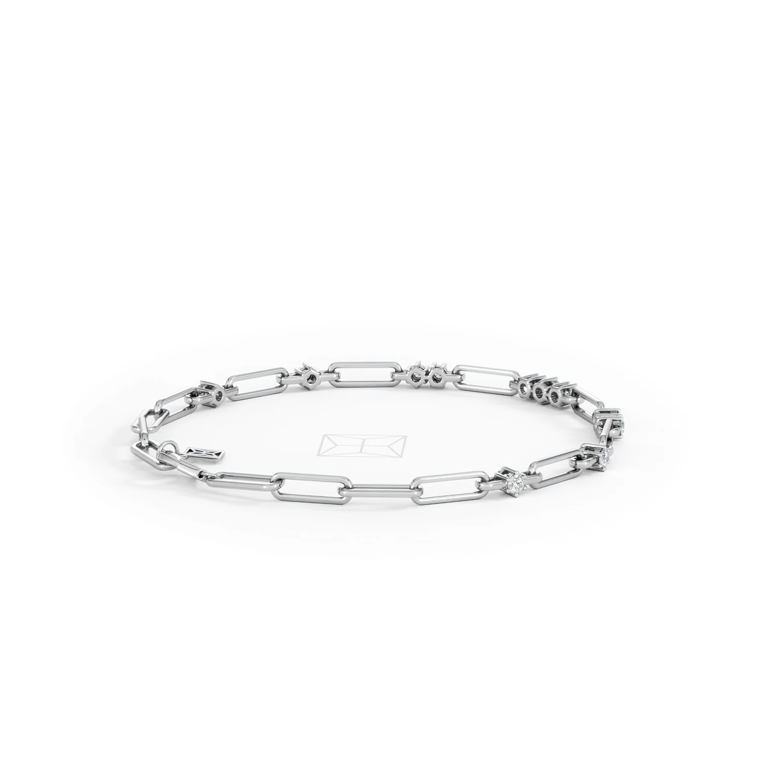 Paperclip 0.75ct Lab Diamond Link Bracelet in 18K White Gold - Image 38