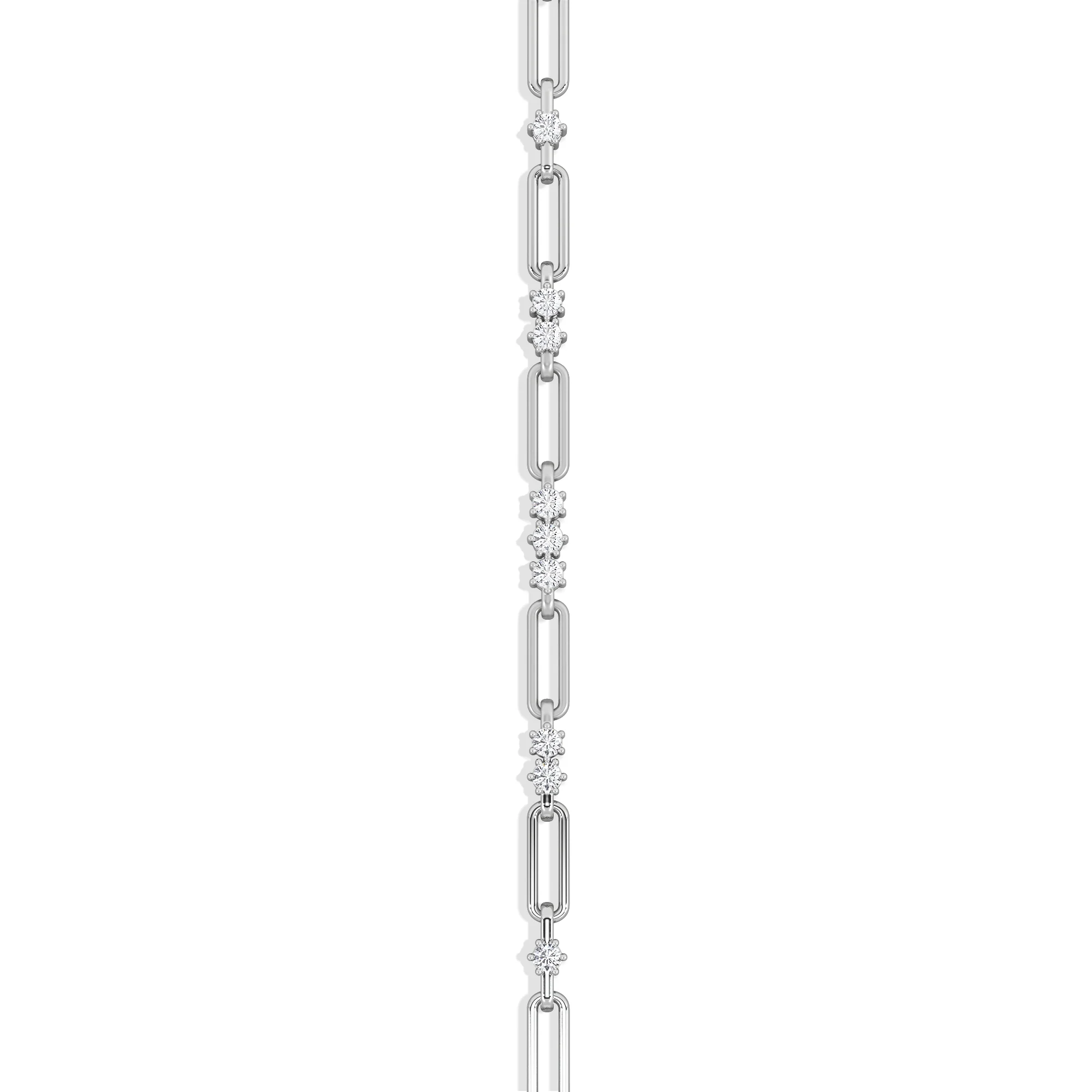 Paperclip 0.75ct Lab Diamond Link Bracelet in 18K White Gold - Image 5