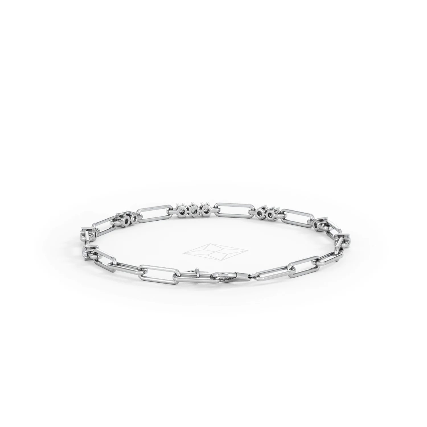 Paperclip 0.75ct Lab Diamond Link Bracelet in 18K White Gold - Image 51