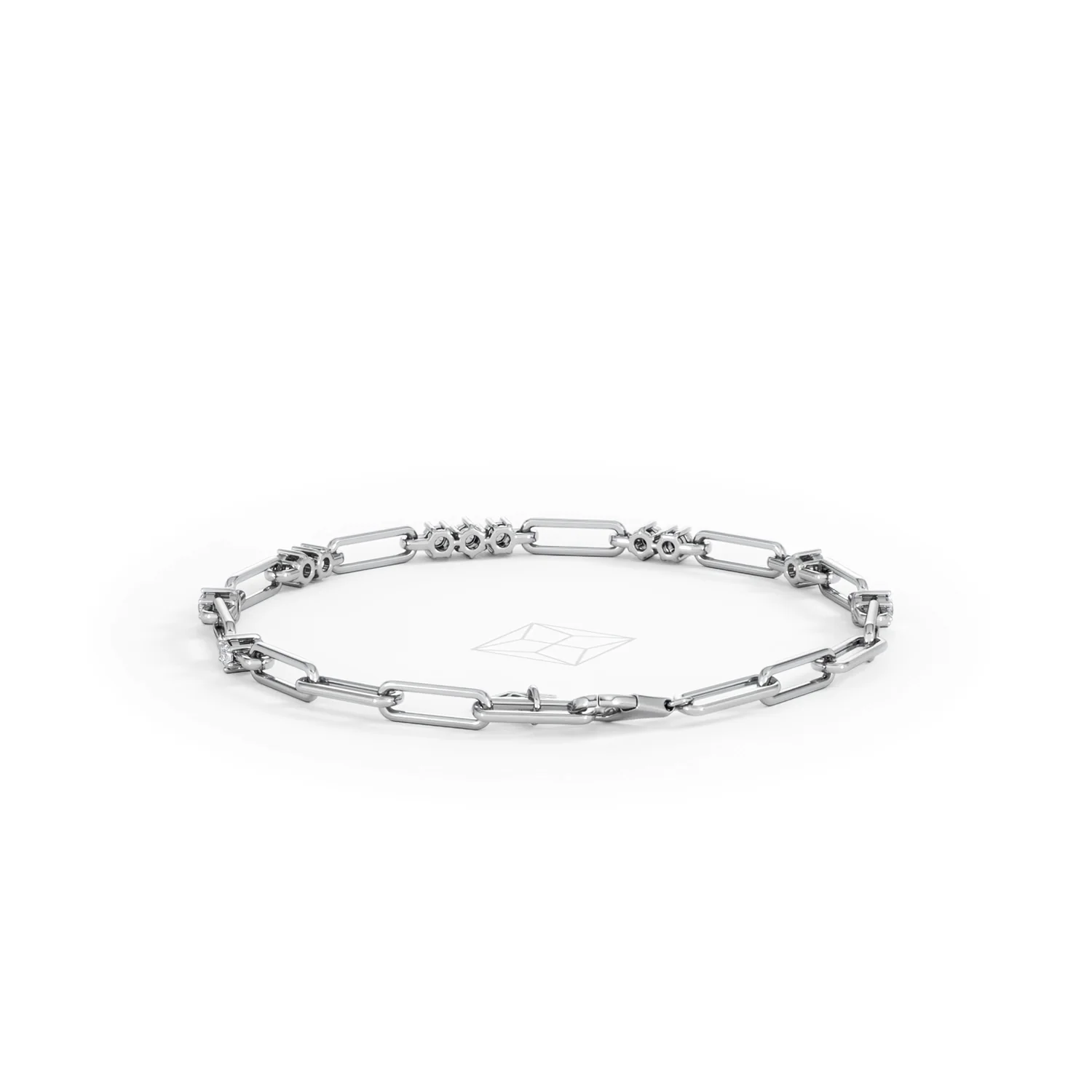 Paperclip 0.75ct Lab Diamond Link Bracelet in 18K White Gold - Image 52