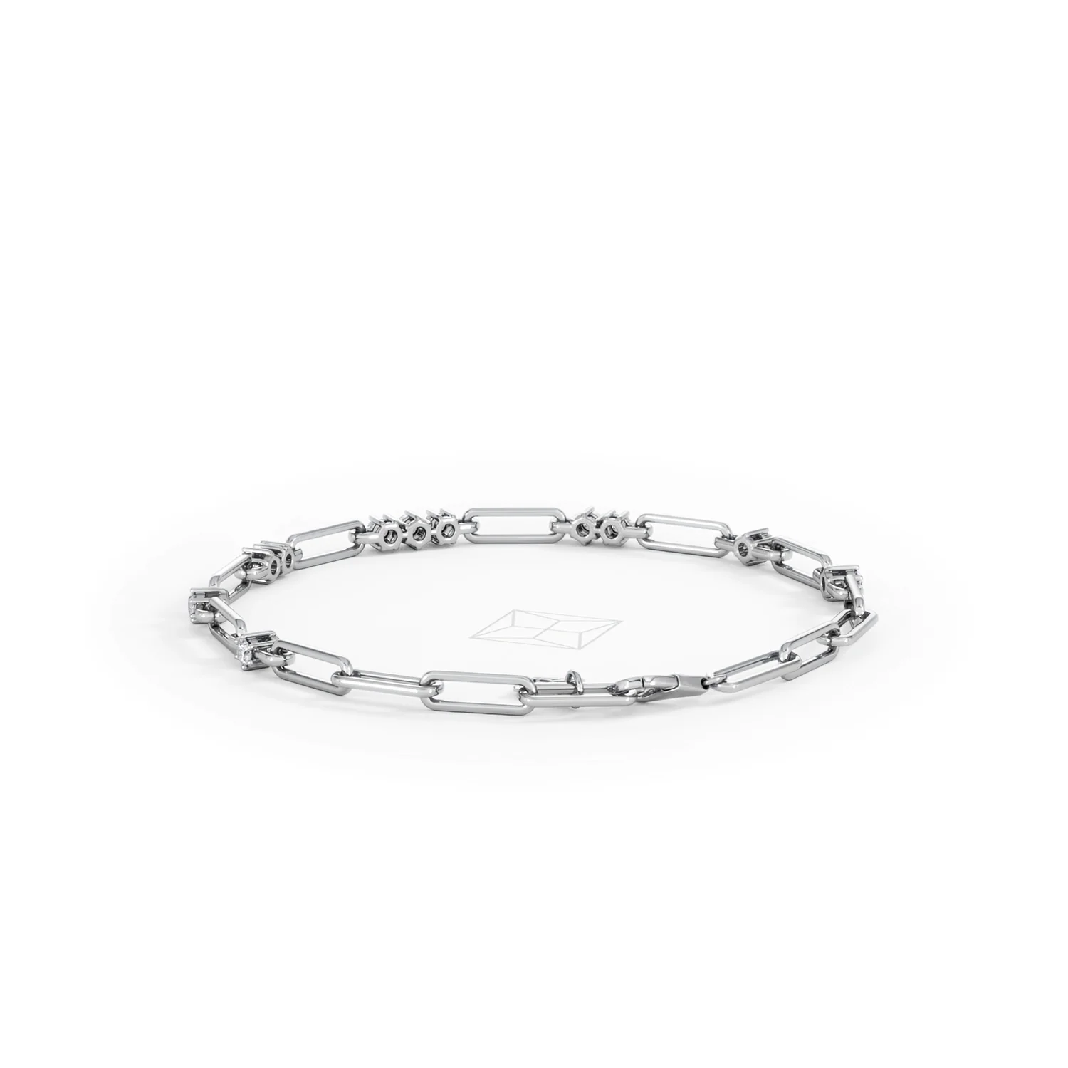Paperclip 0.75ct Lab Diamond Link Bracelet in 18K White Gold - Image 54