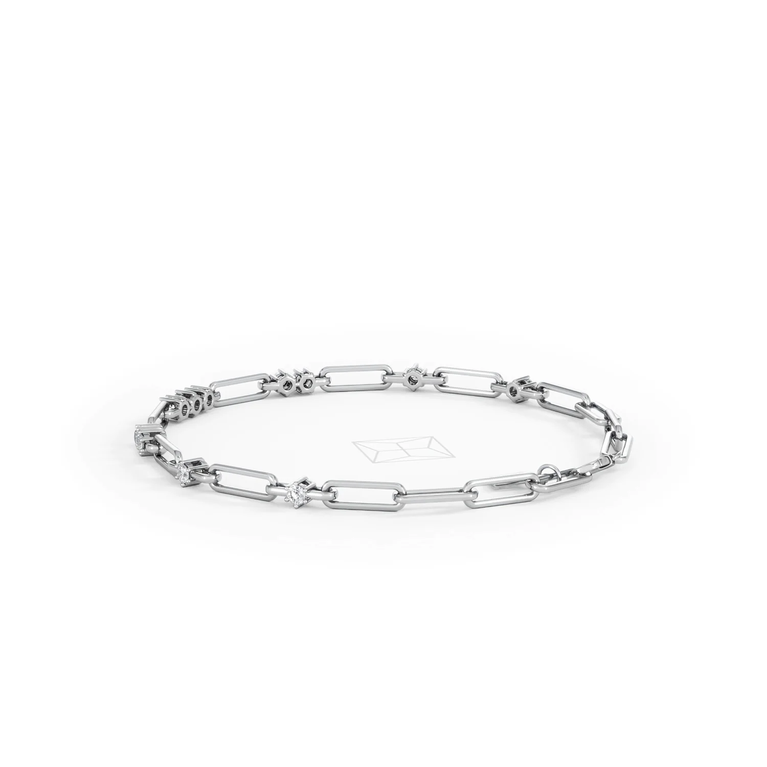 Paperclip 0.75ct Lab Diamond Link Bracelet in 18K White Gold - Image 62