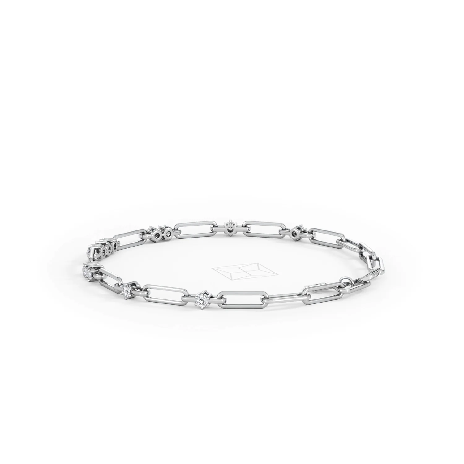 Paperclip 0.75ct Lab Diamond Link Bracelet in 18K White Gold - Image 64