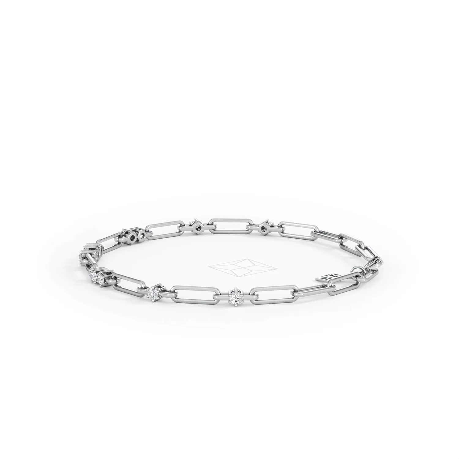 Paperclip 0.75ct Lab Diamond Link Bracelet in 18K White Gold - Image 67