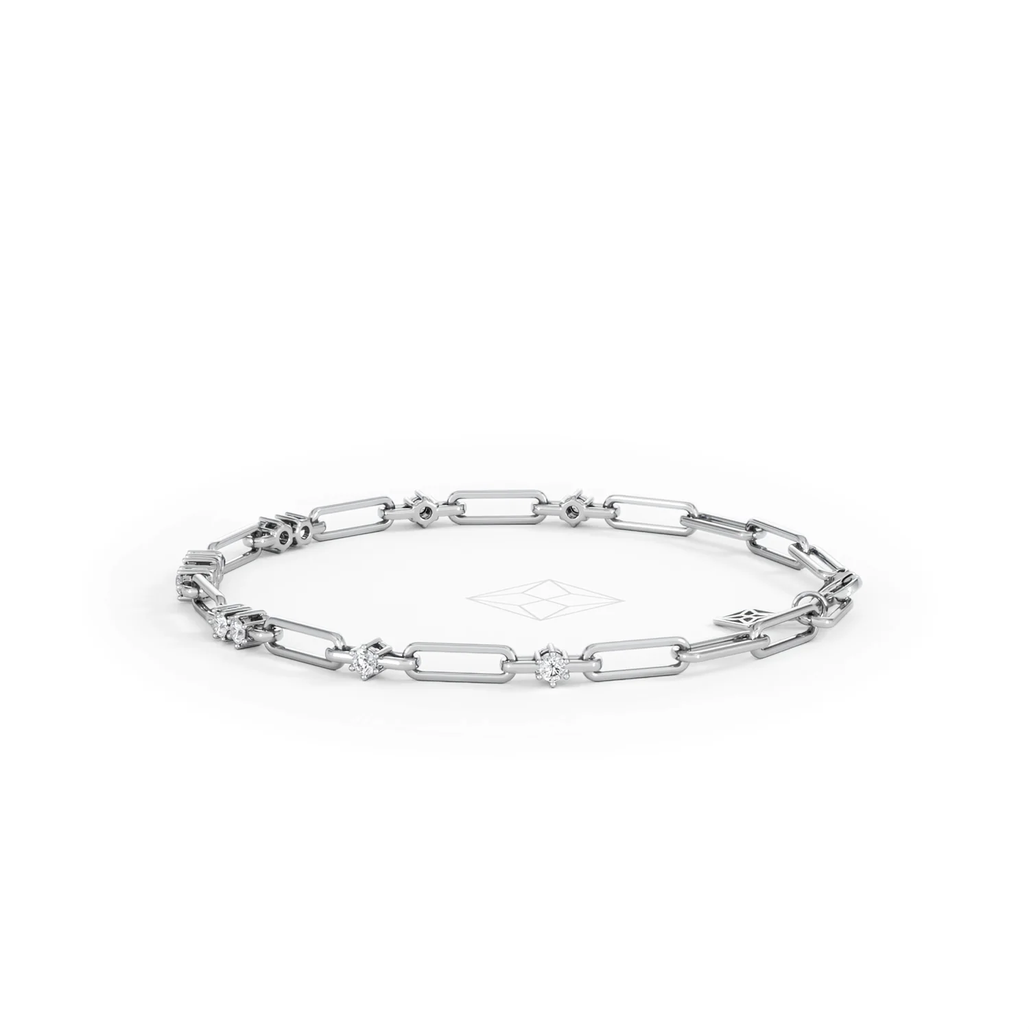Paperclip 0.75ct Lab Diamond Link Bracelet in 18K White Gold - Image 68