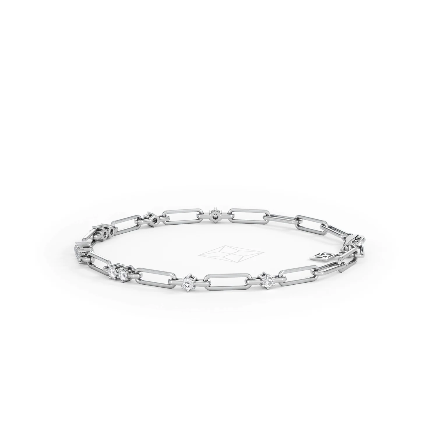 Paperclip 0.75ct Lab Diamond Link Bracelet in 18K White Gold - Image 71