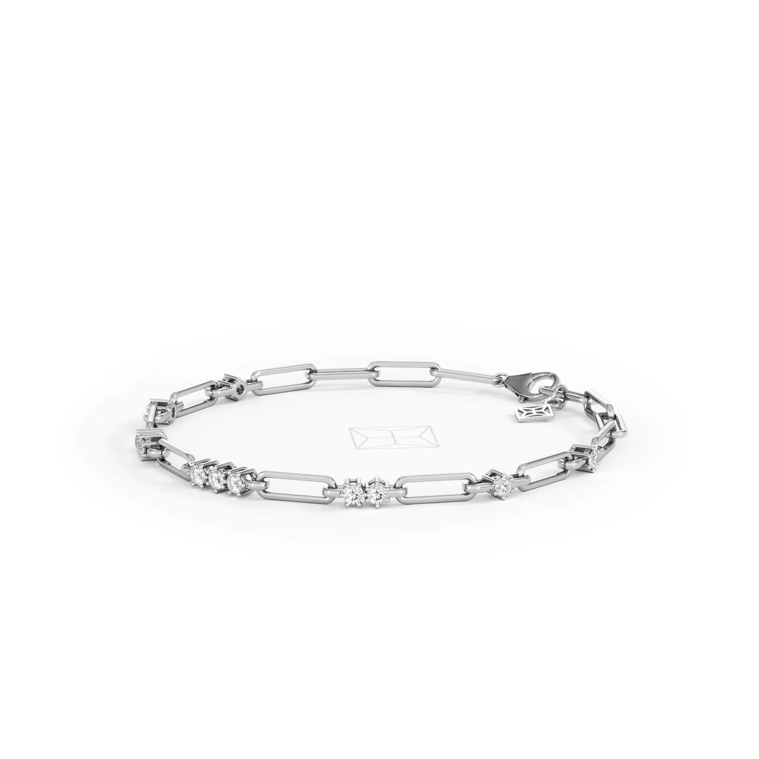 Paperclip 0.75ct Lab Diamond Link Bracelet in 18K White Gold - Image 80